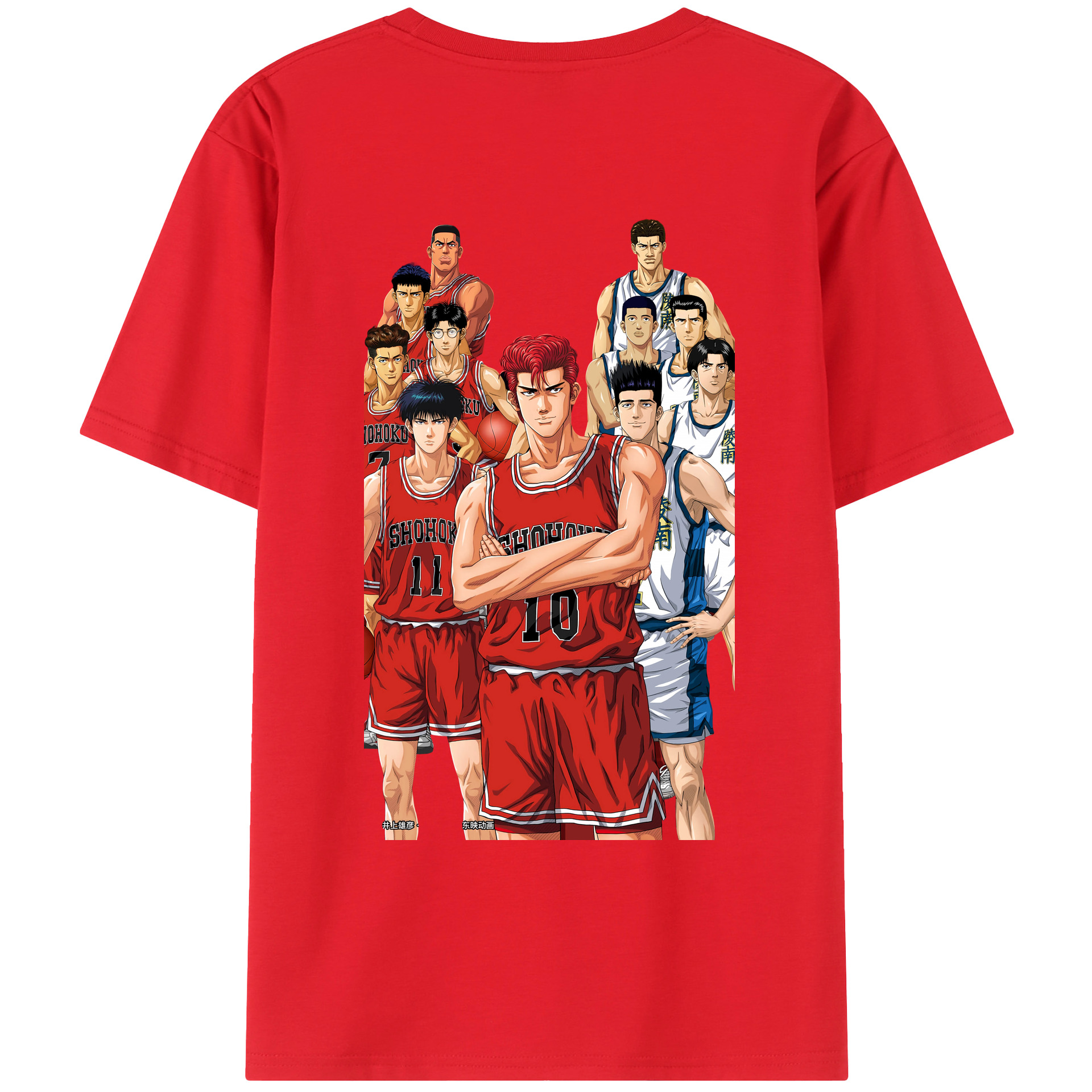 （画像用） SLAM DUNK／スラムダンク 綿100％ メンズ半袖Tシャツ（バックプリント） 通気性