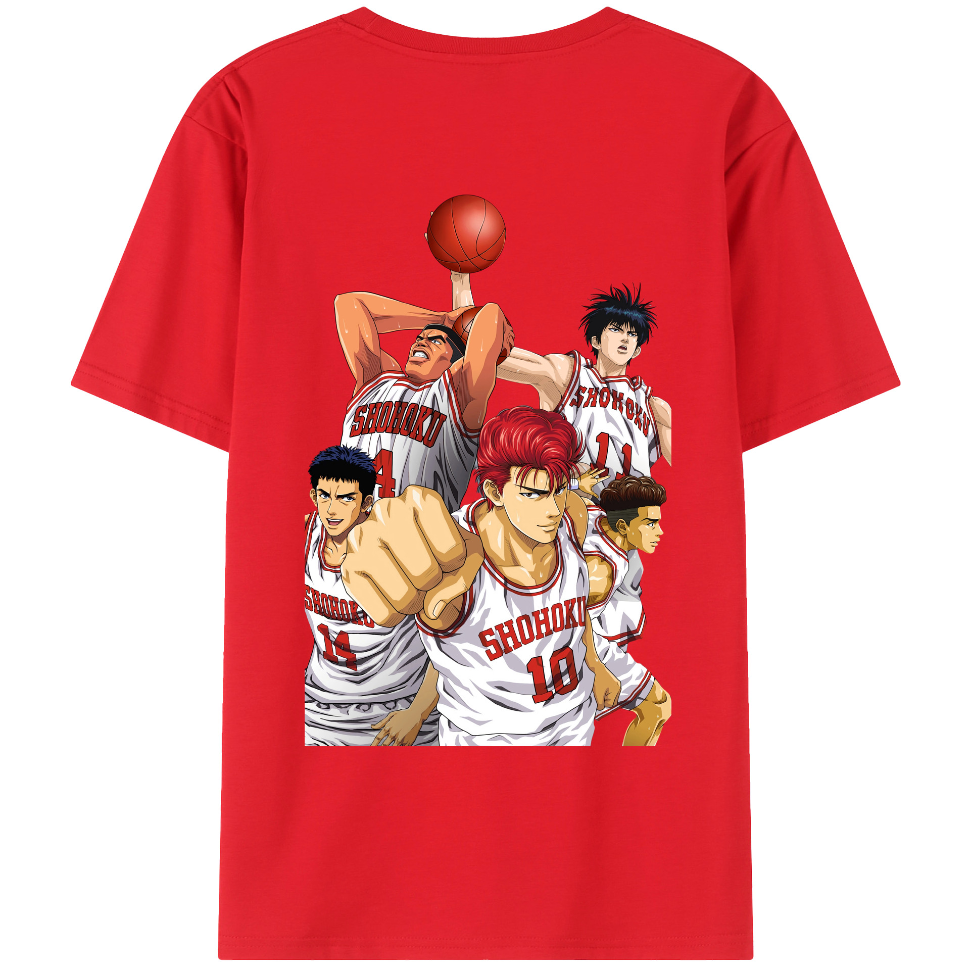 （画像用） SLAM DUNK／スラムダンク 綿100％ メンズ半袖Tシャツ（バックプリント） 通気性