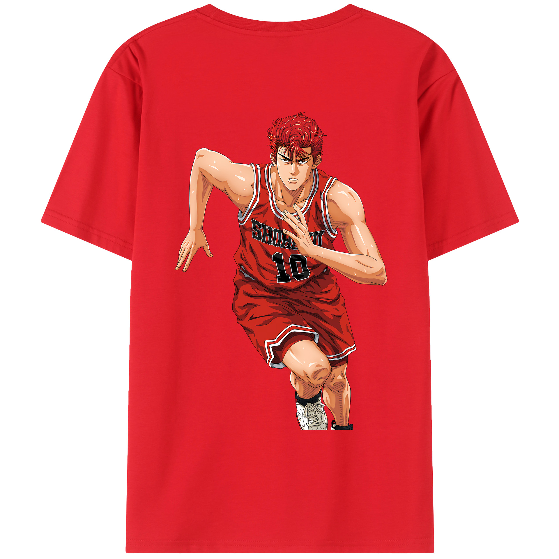（画像用） SLAM DUNK／スラムダンク 綿100％ メンズ半袖Tシャツ（バックプリント） 通気性