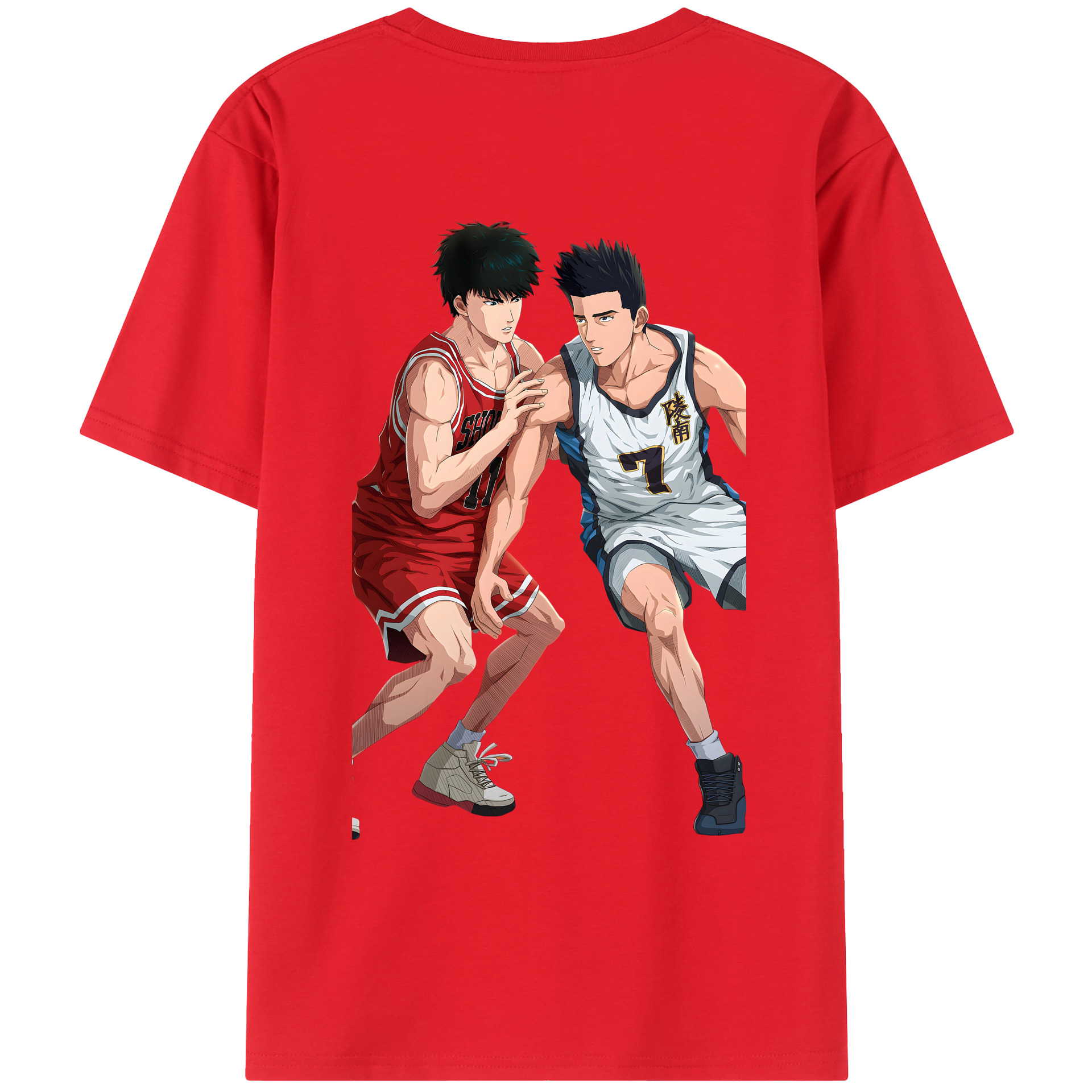 （画像用） SLAM DUNK／スラムダンク 綿100％ メンズ半袖Tシャツ（バックプリント） 通気性