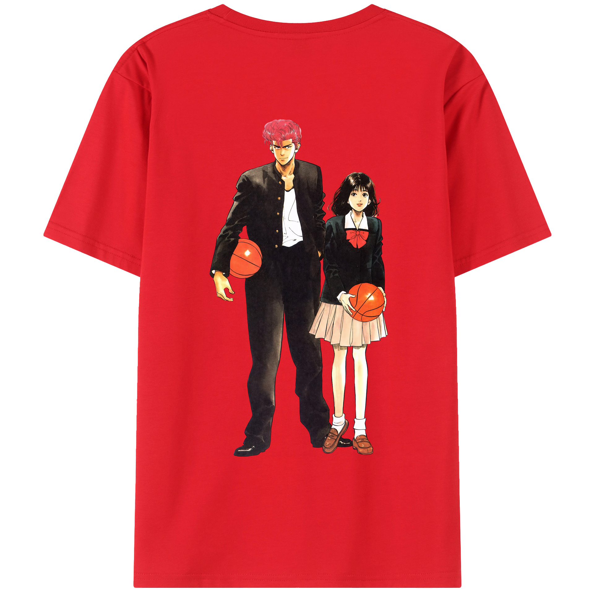 （画像用） SLAM DUNK／スラムダンク 綿100％ メンズ半袖Tシャツ（バックプリント） 通気性