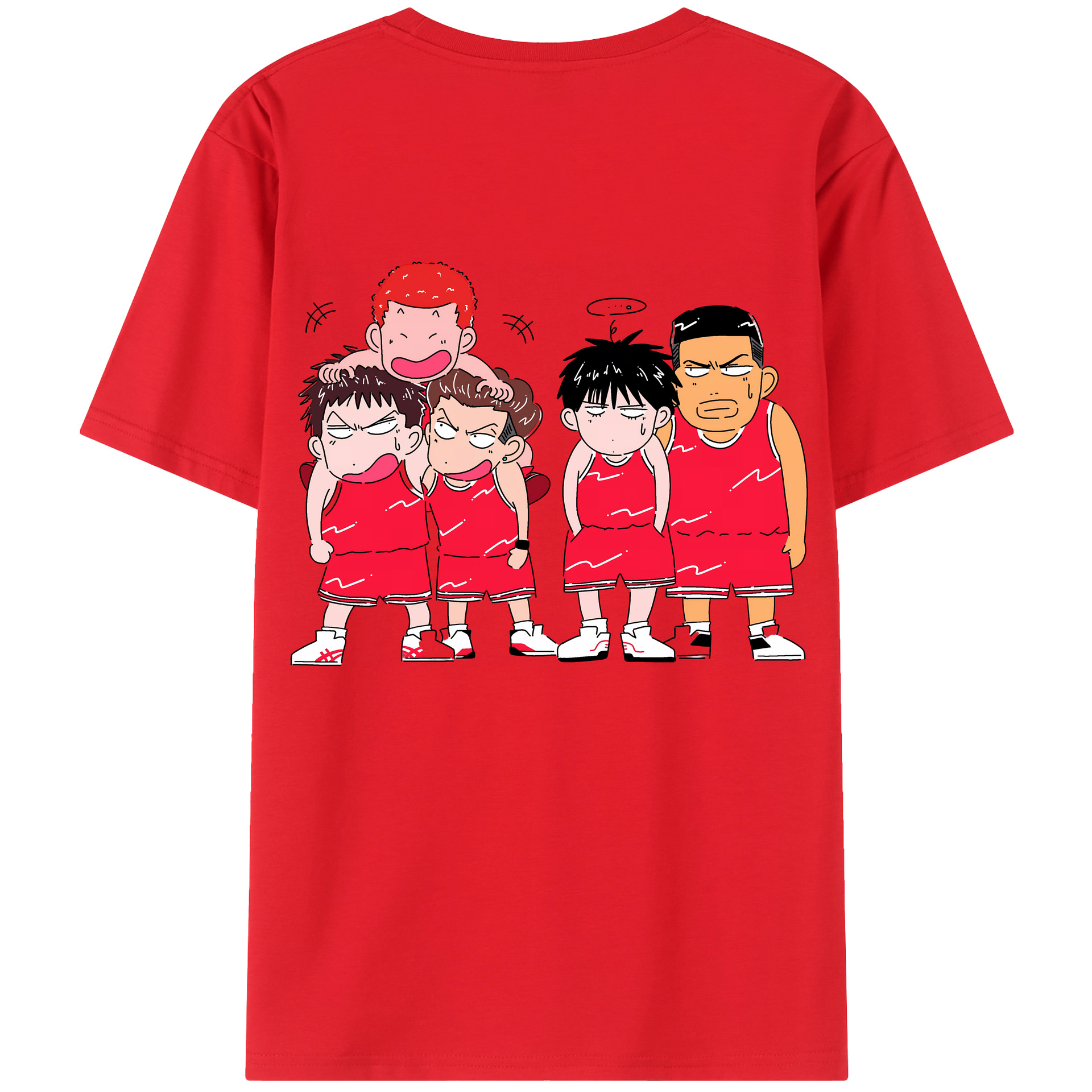 （画像用） SLAM DUNK／スラムダンク 綿100％ メンズ半袖Tシャツ（バックプリント） 通気性