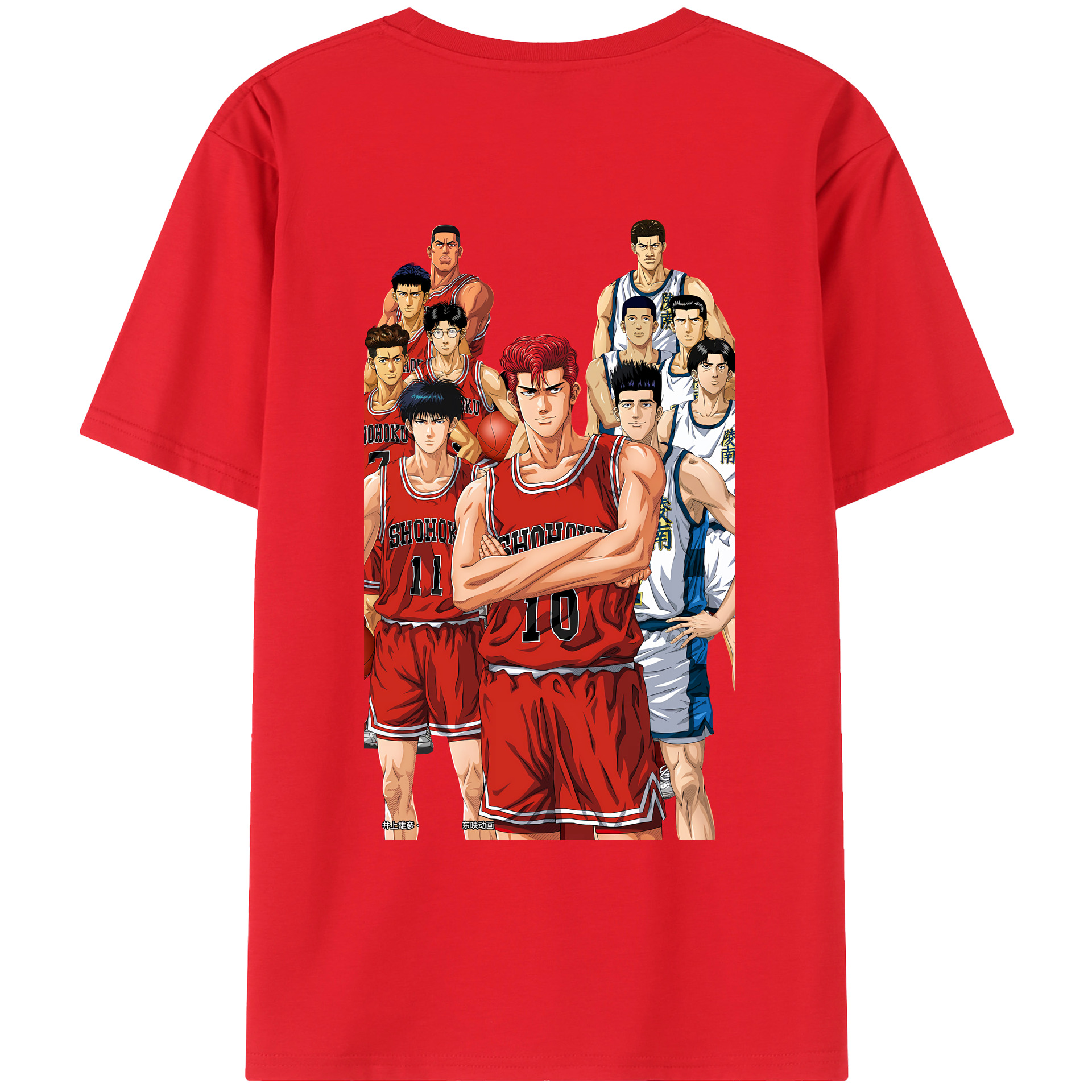 （画像用） SLAM DUNK／スラムダンク 綿100％ メンズ半袖Tシャツ（バックプリント） 通気性