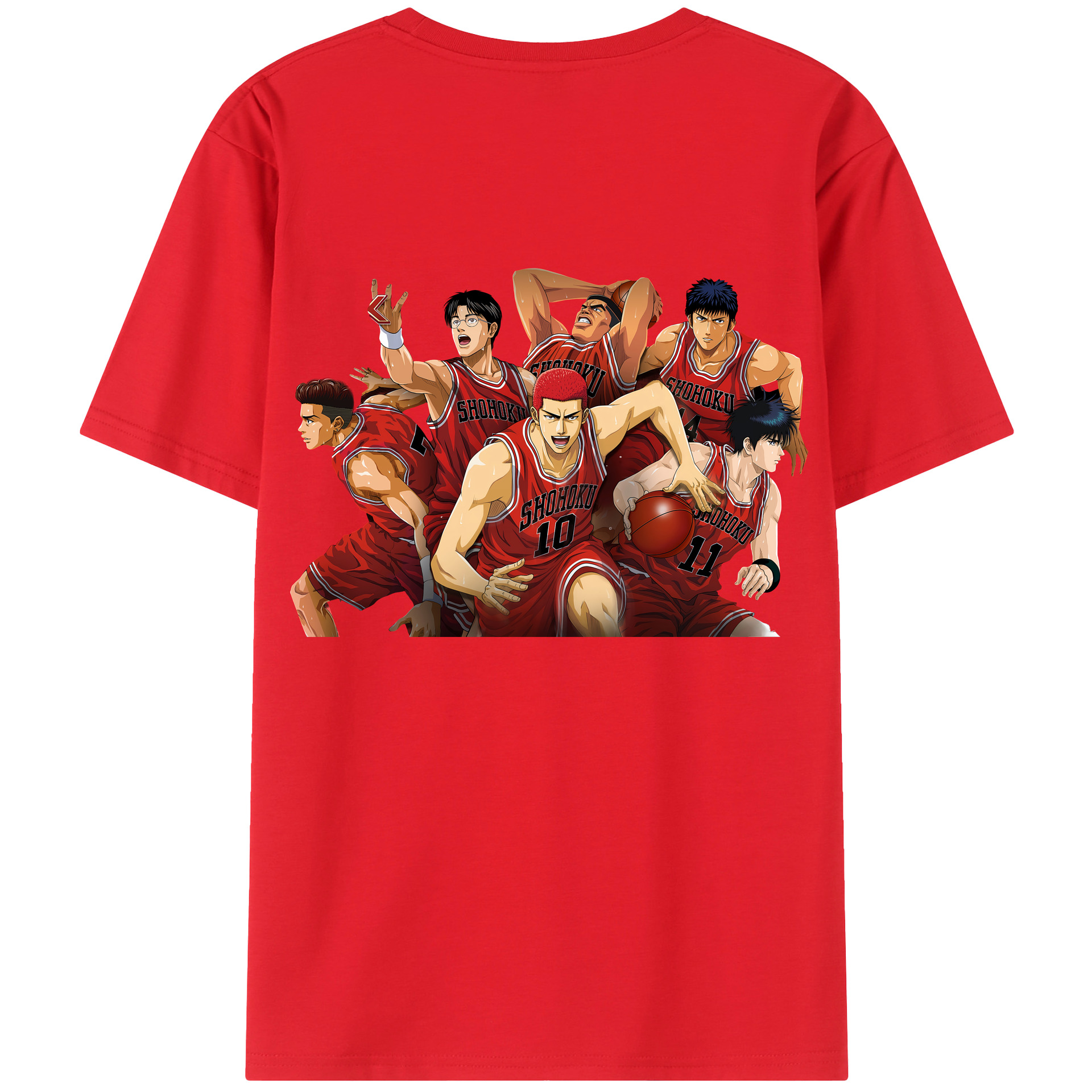 （画像用） SLAM DUNK／スラムダンク 綿100％ メンズ半袖Tシャツ（バックプリント） 通気性