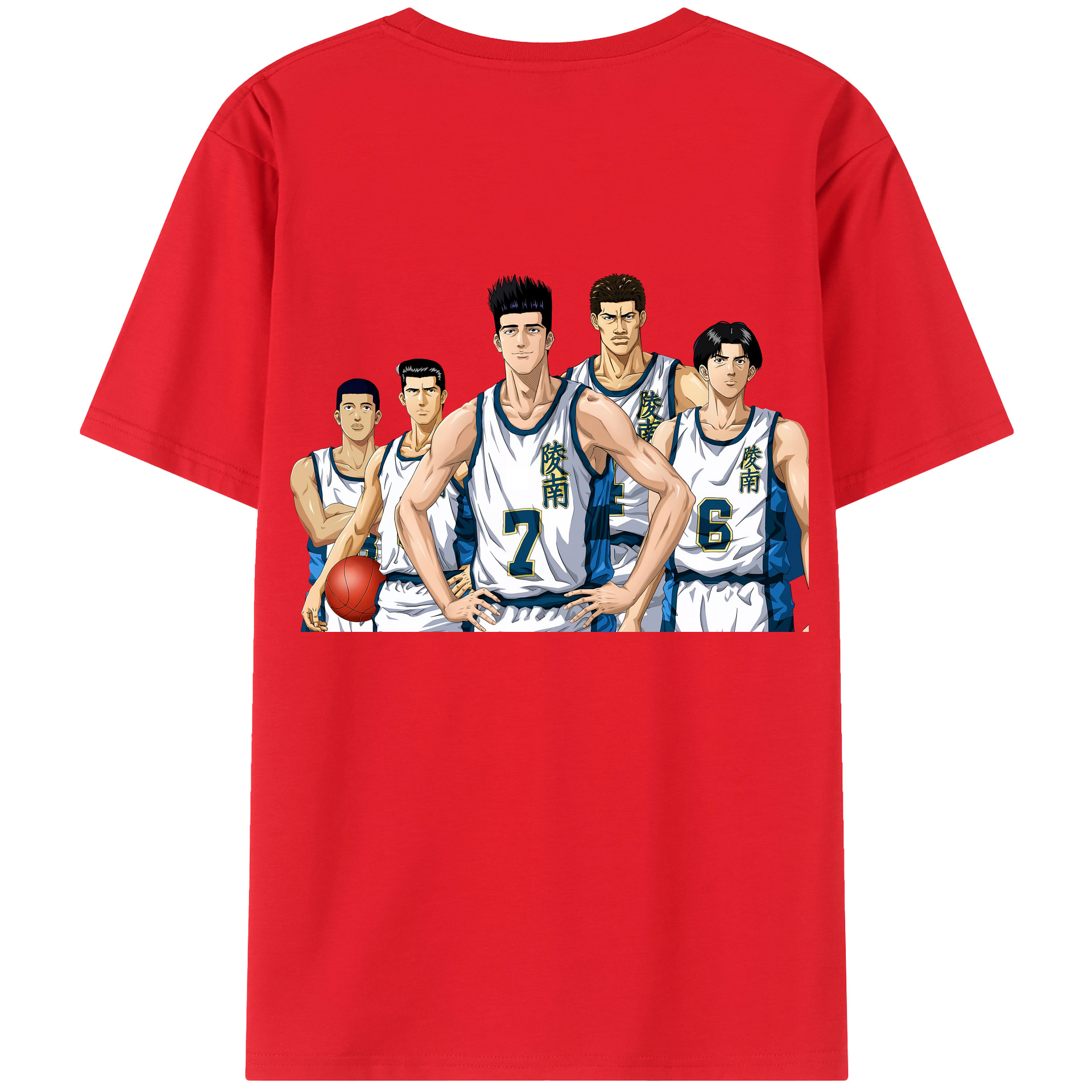 （画像用） SLAM DUNK／スラムダンク 綿100％ メンズ半袖Tシャツ（バックプリント） 通気性