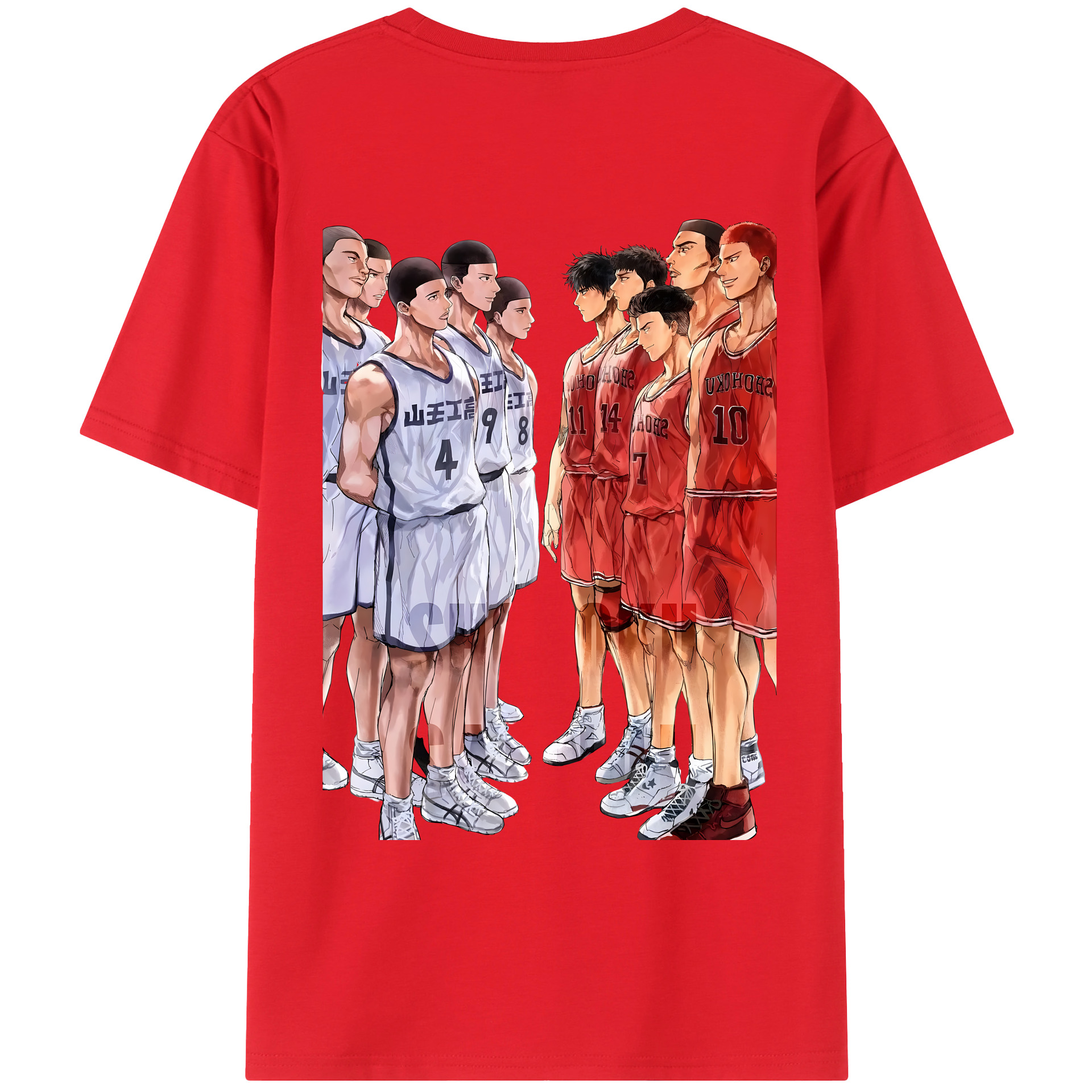 （画像用） SLAM DUNK／スラムダンク 綿100％ メンズ半袖Tシャツ（バックプリント） 通気性