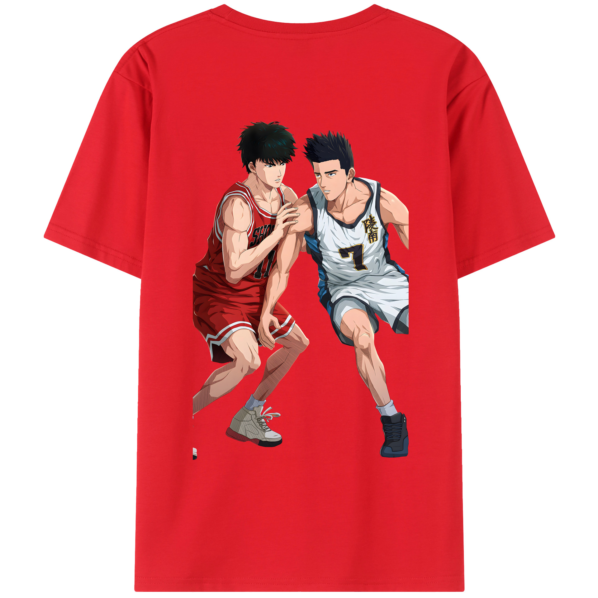 （画像用） SLAM DUNK／スラムダンク 綿100％ メンズ半袖Tシャツ（バックプリント） 通気性