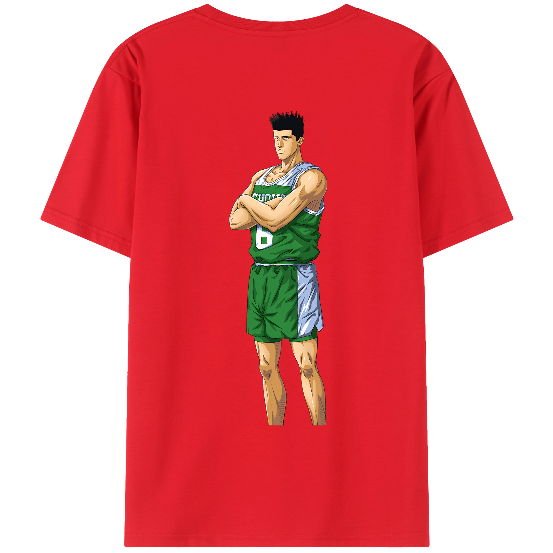 （画像用） SLAM DUNK／スラムダンク 綿100％ メンズ半袖Tシャツ（バックプリント） 通気性