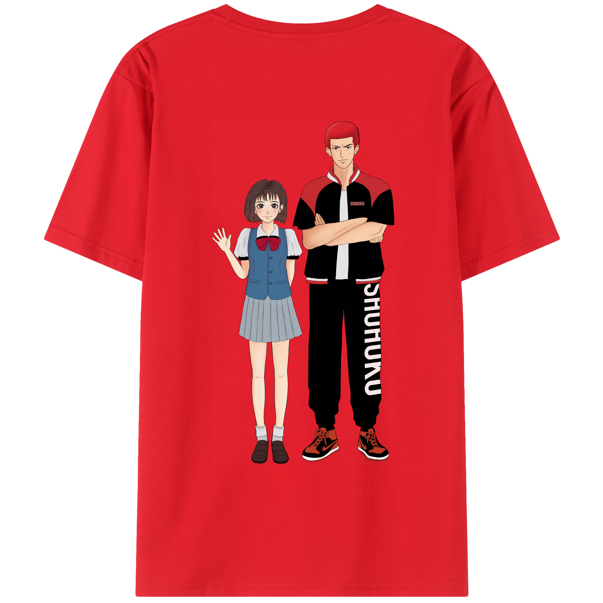 （画像用） SLAM DUNK／スラムダンク 綿100％ メンズ半袖Tシャツ（バックプリント） 通気性