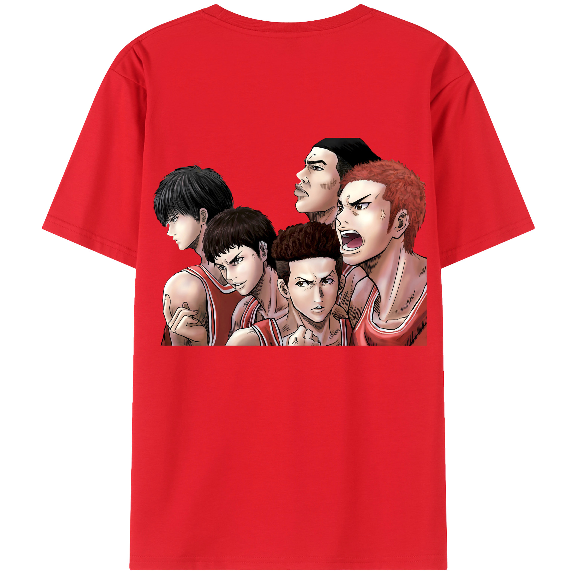 （画像用） SLAM DUNK／スラムダンク 綿100％ メンズ半袖Tシャツ（バックプリント） 通気性