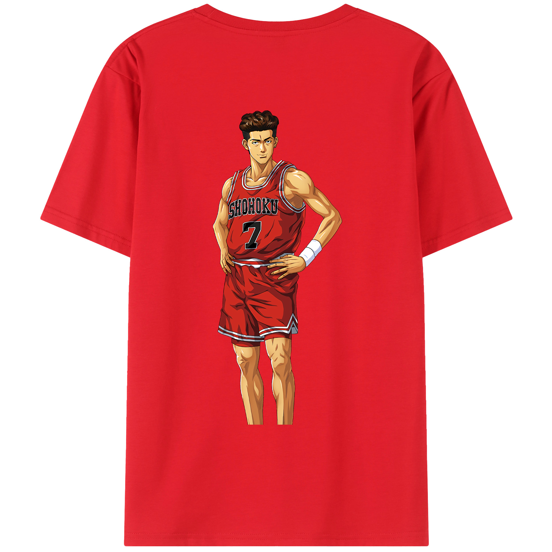 （画像用） SLAM DUNK／スラムダンク 綿100％ メンズ半袖Tシャツ（バックプリント） 通気性