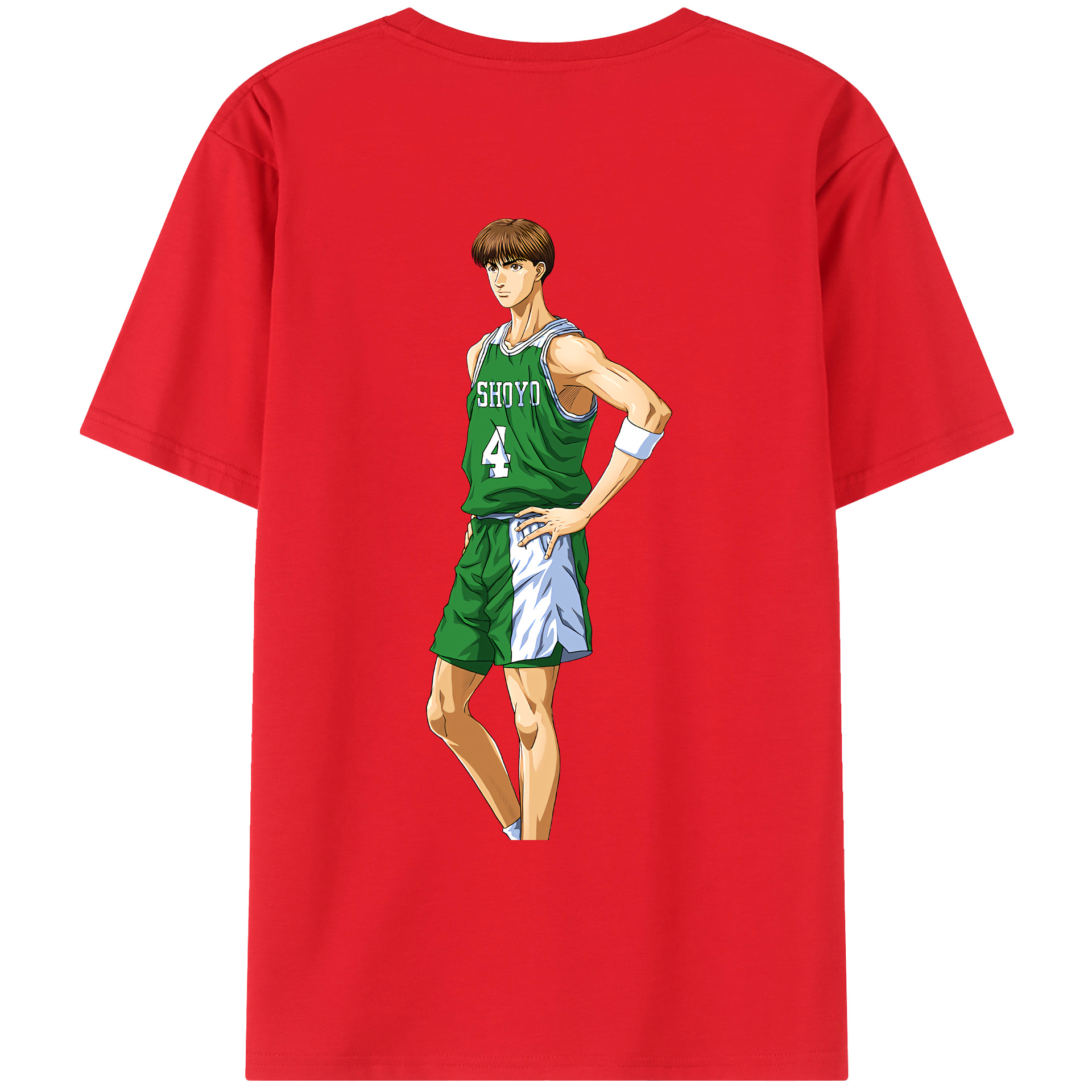 （画像用） SLAM DUNK／スラムダンク 綿100％ メンズ半袖Tシャツ（バックプリント） 通気性