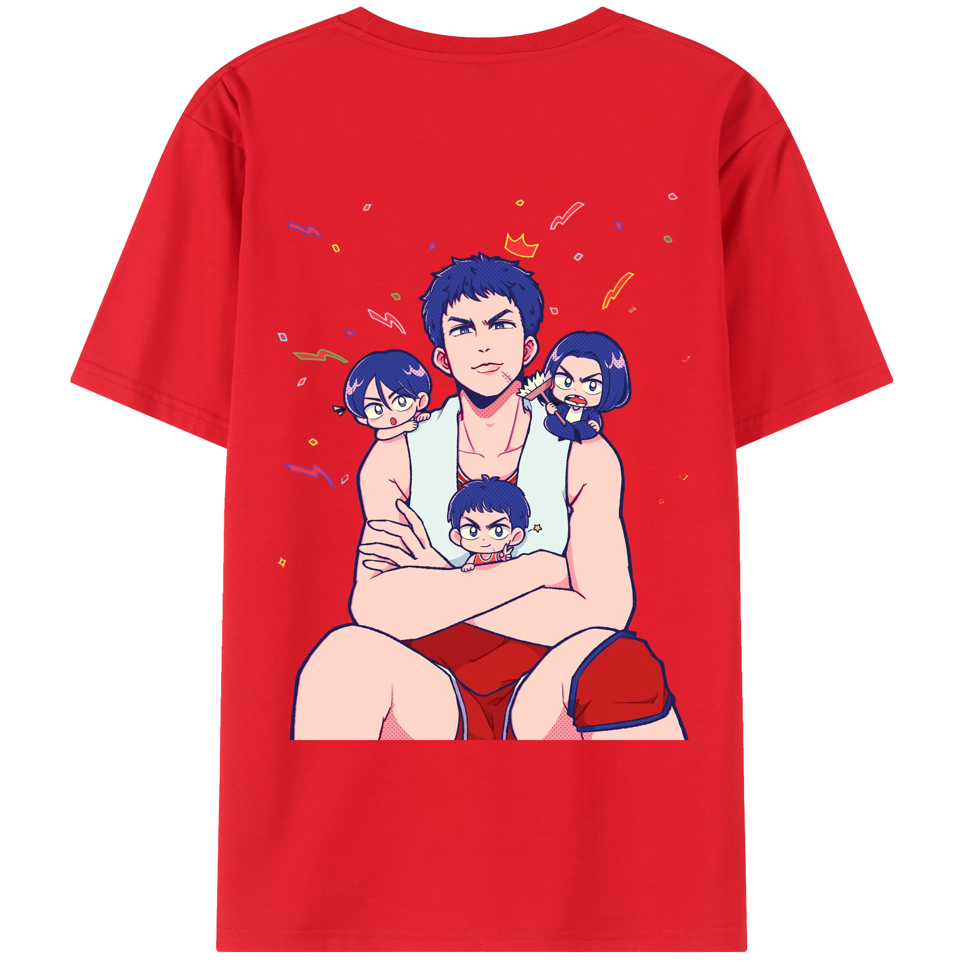 （画像用） SLAM DUNK／スラムダンク 綿100％ メンズ半袖Tシャツ（バックプリント） 通気性