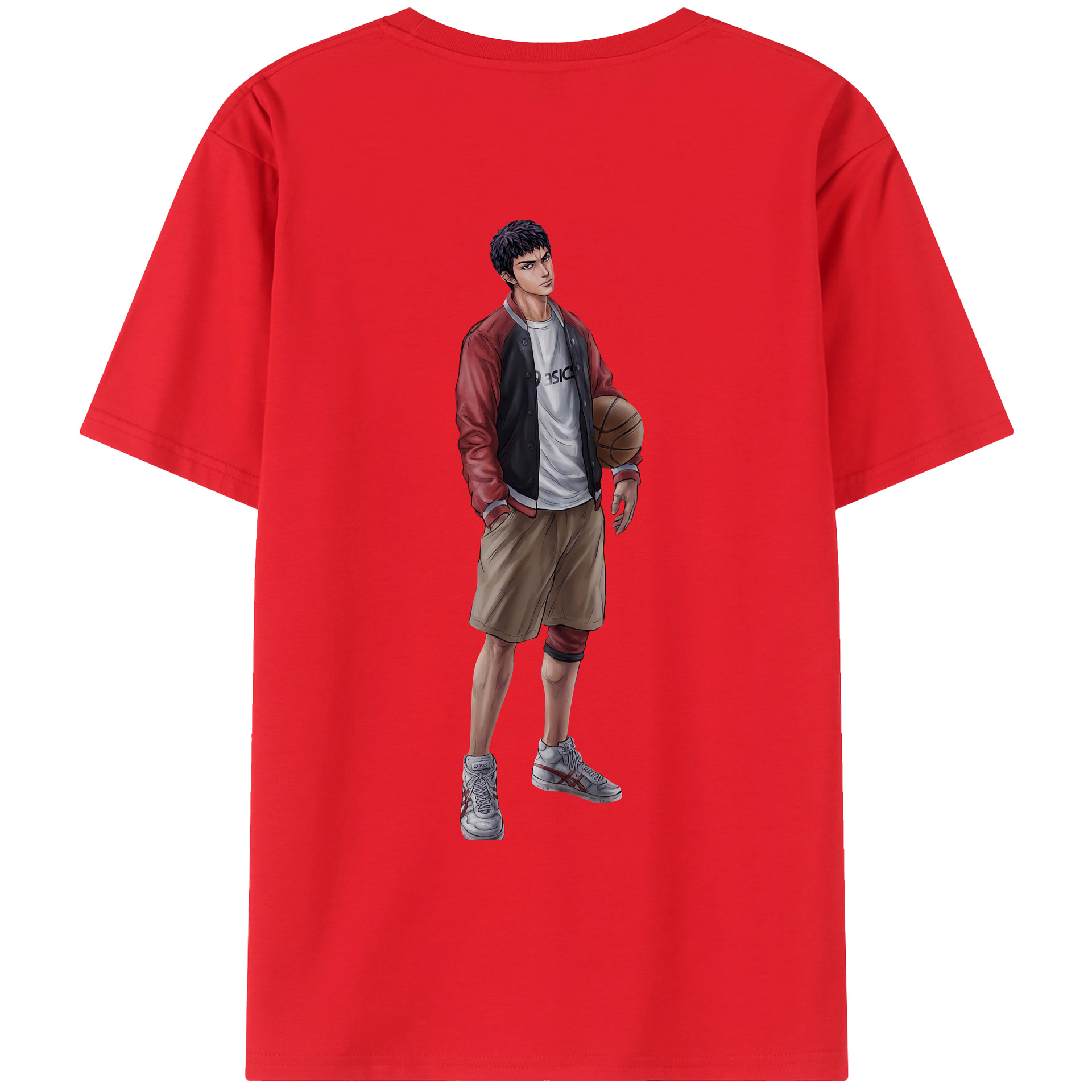 （画像用） SLAM DUNK／スラムダンク 綿100％ メンズ半袖Tシャツ（バックプリント） 通気性