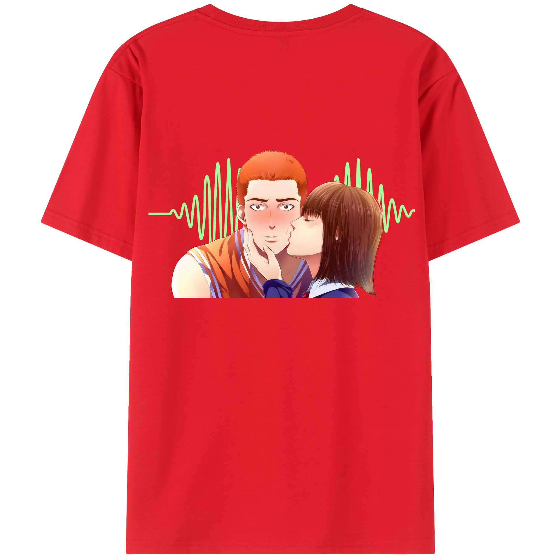 （画像用） SLAM DUNK／スラムダンク 綿100％ メンズ半袖Tシャツ（バックプリント） 通気性