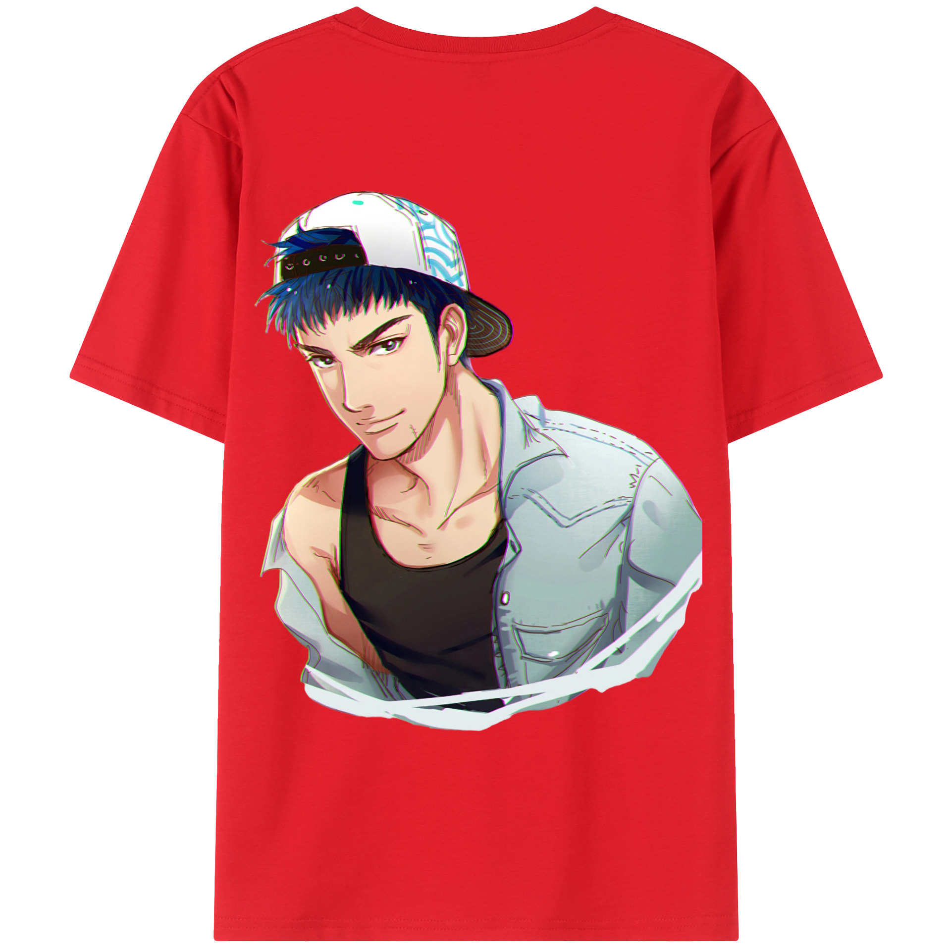 （画像用） SLAM DUNK／スラムダンク 綿100％ メンズ半袖Tシャツ（バックプリント） 通気性