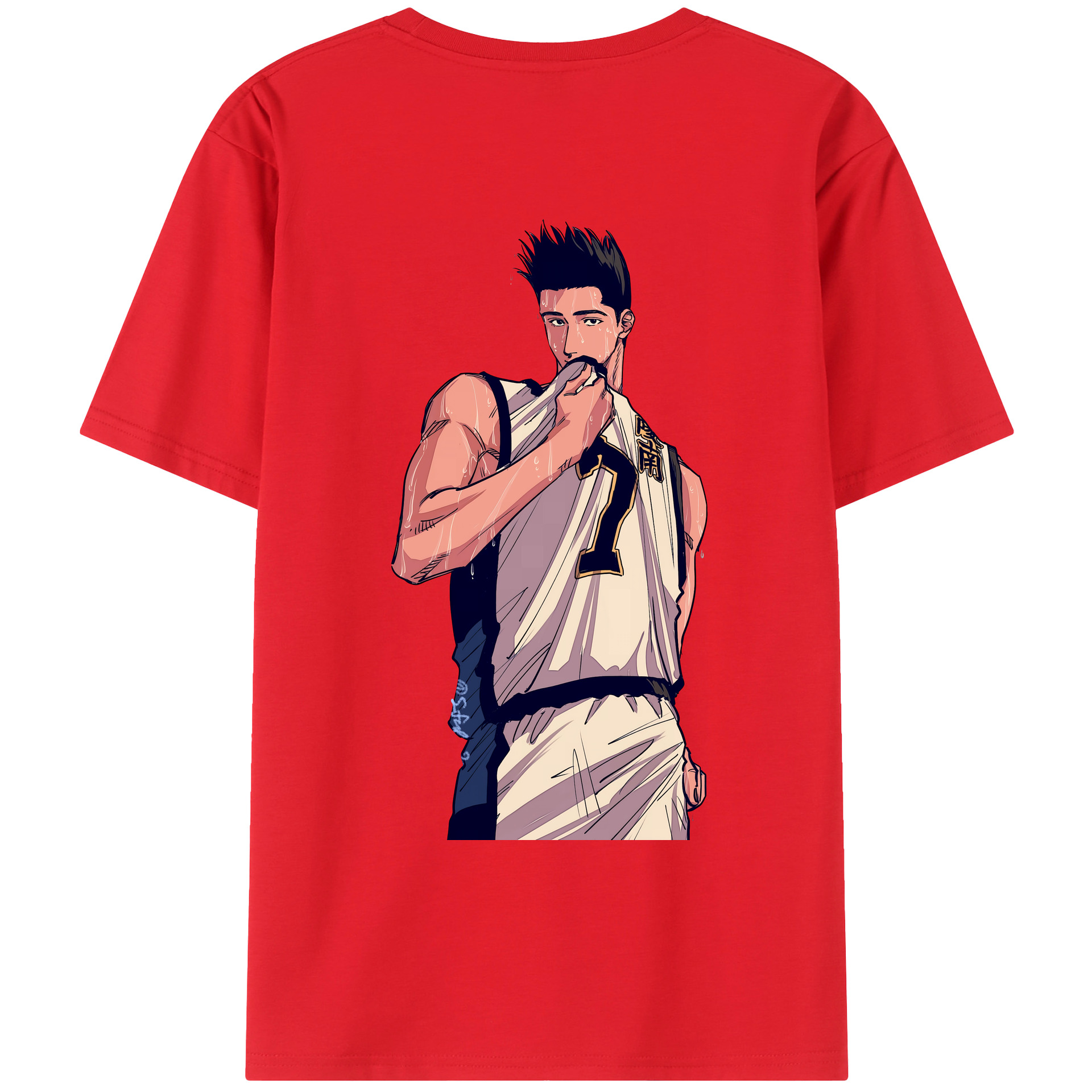 （画像用） SLAM DUNK／スラムダンク 綿100％ メンズ半袖Tシャツ（バックプリント） 通気性