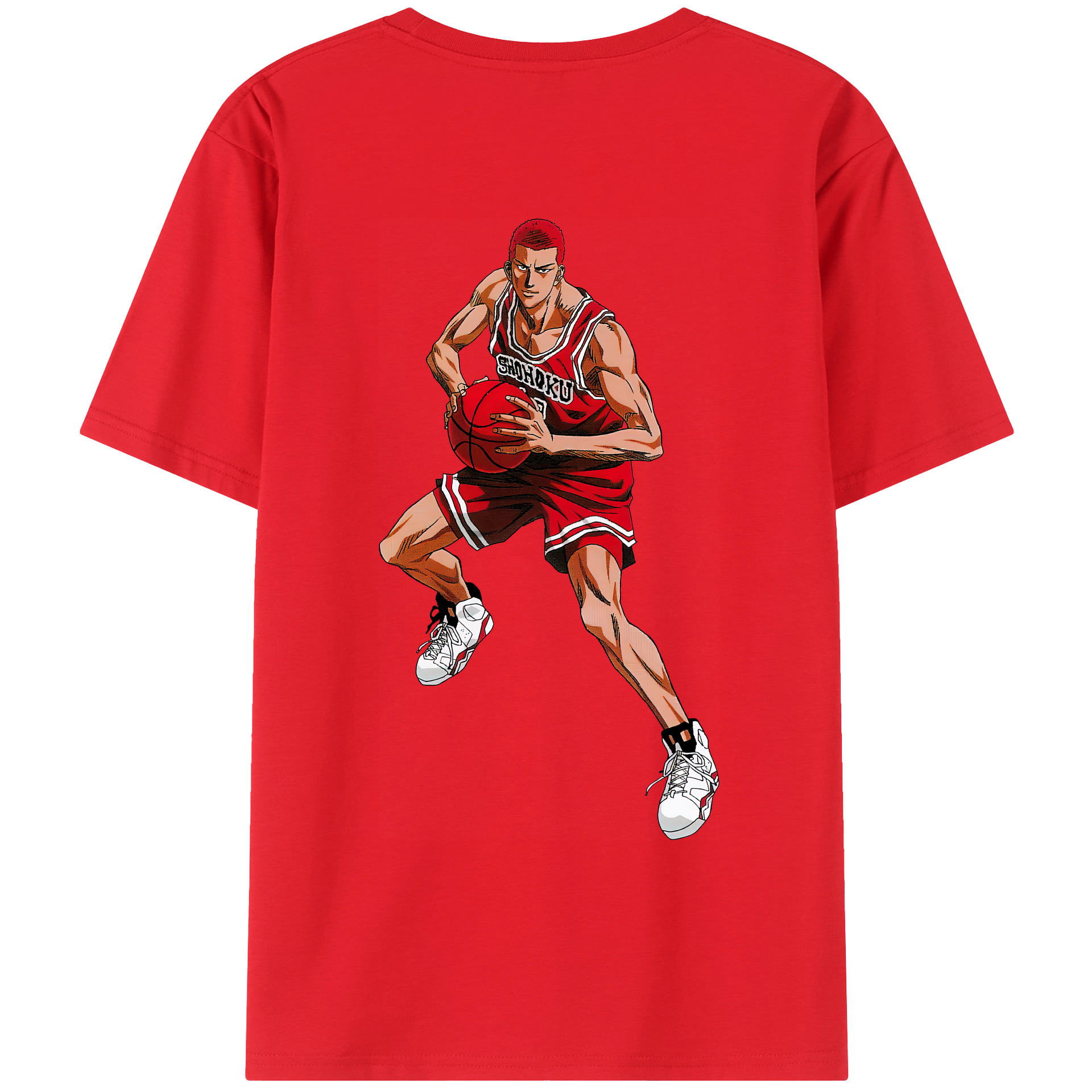 （画像用） SLAM DUNK／スラムダンク 綿100％ メンズ半袖Tシャツ（バックプリント） 通気性