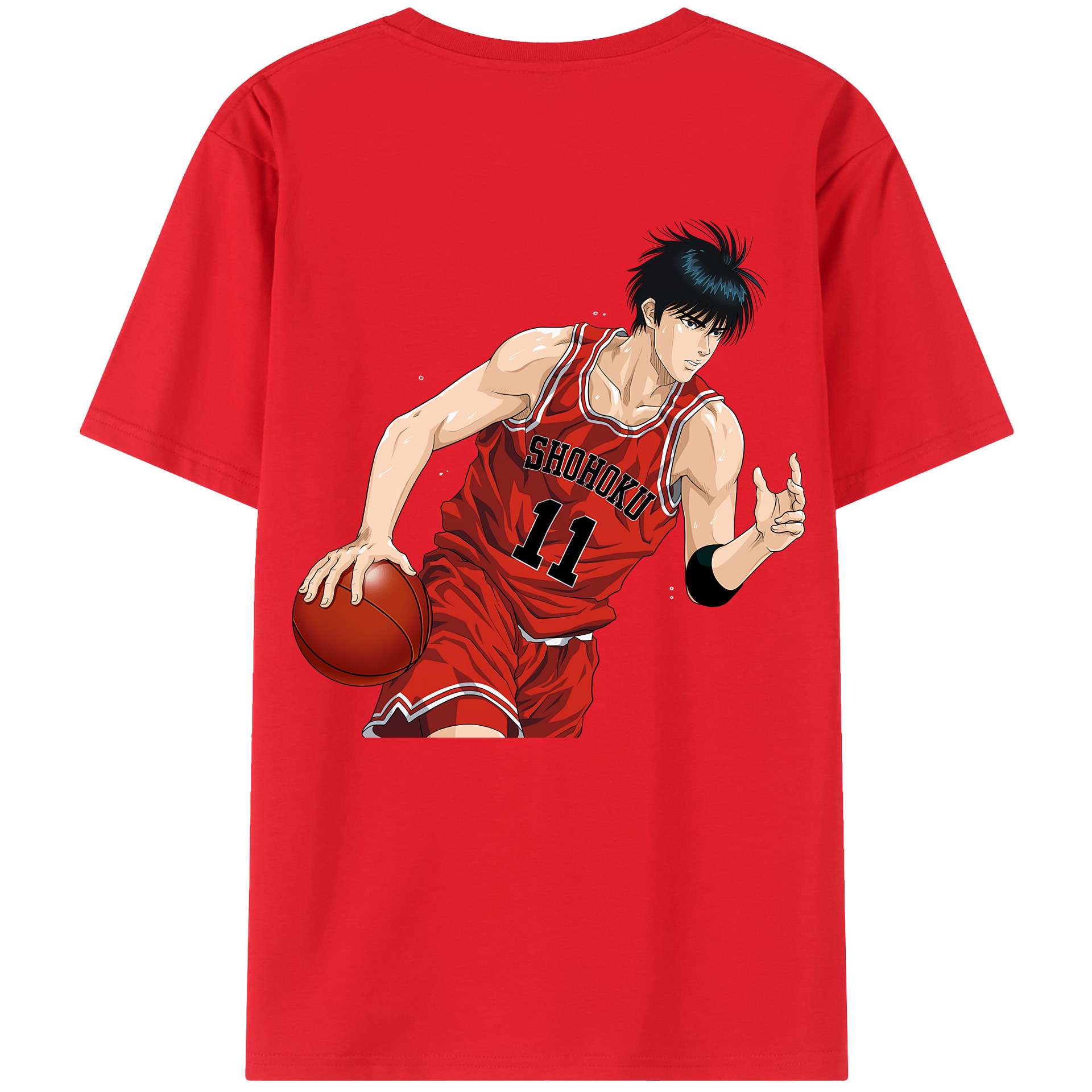 （画像用） SLAM DUNK／スラムダンク 綿100％ メンズ半袖Tシャツ（バックプリント） 通気性