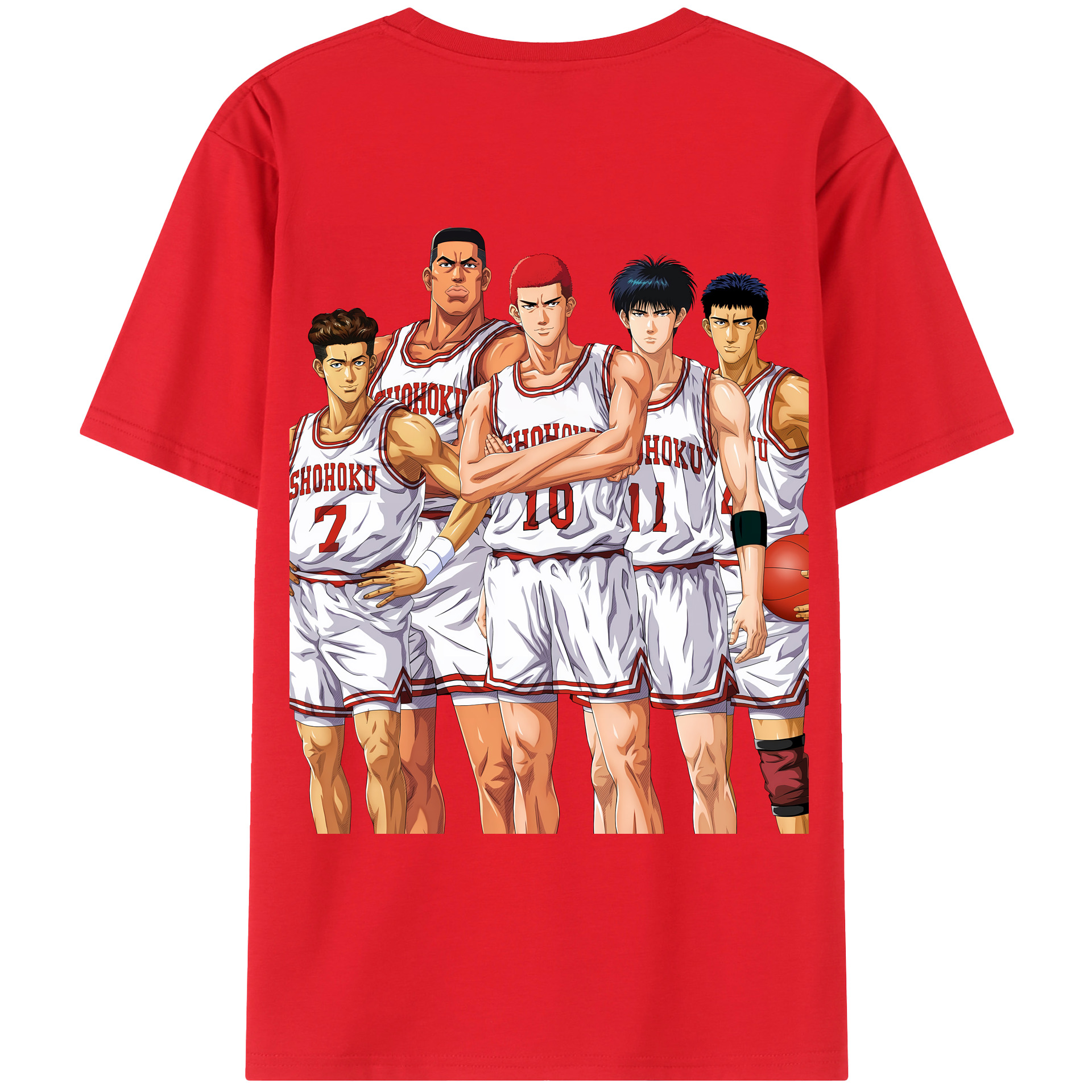 （画像用） SLAM DUNK／スラムダンク 綿100％ メンズ半袖Tシャツ（バックプリント） 通気性