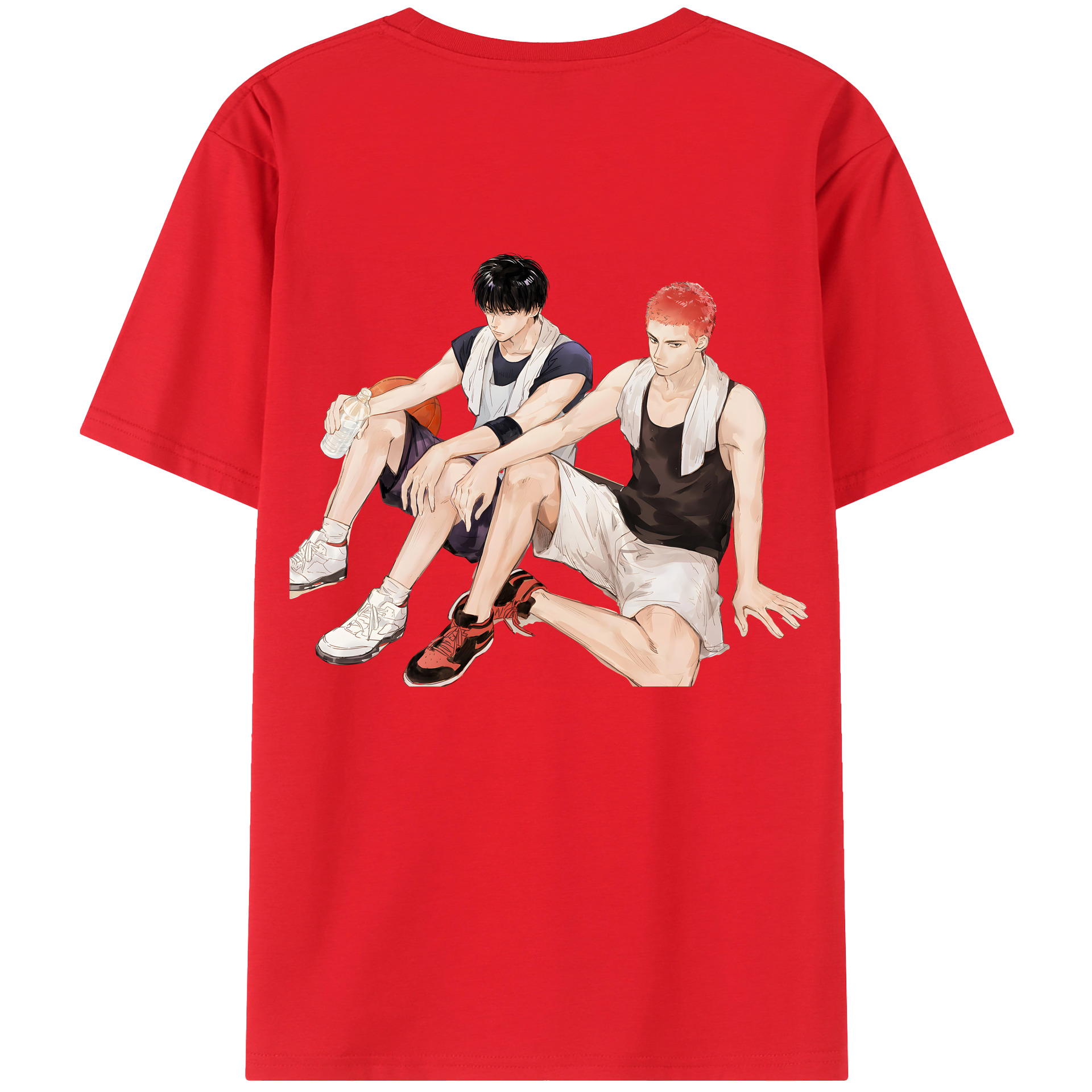 （画像用） SLAM DUNK／スラムダンク 綿100％ メンズ半袖Tシャツ（バックプリント） 通気性