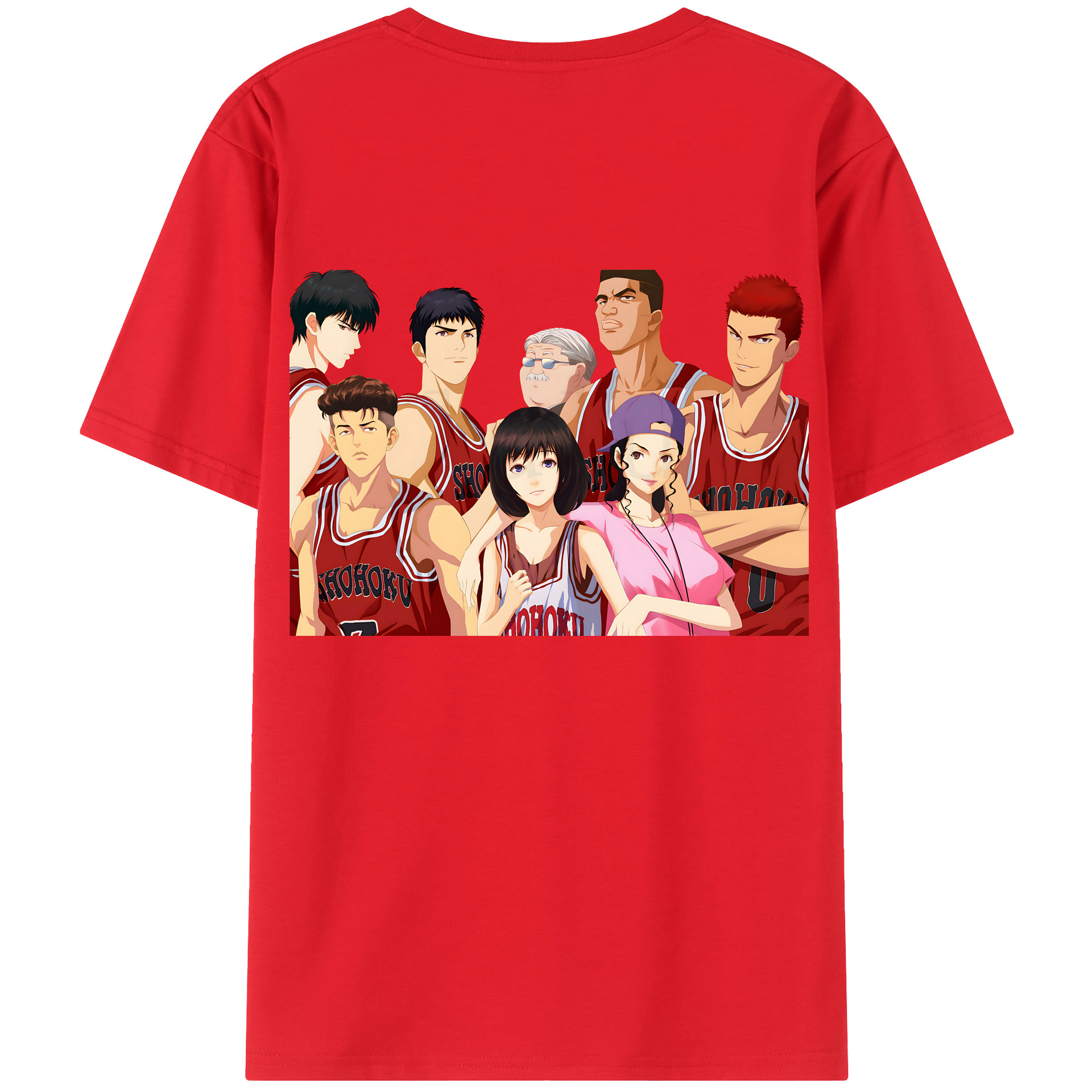 （画像用） SLAM DUNK／スラムダンク 綿100％ メンズ半袖Tシャツ（バックプリント） 通気性