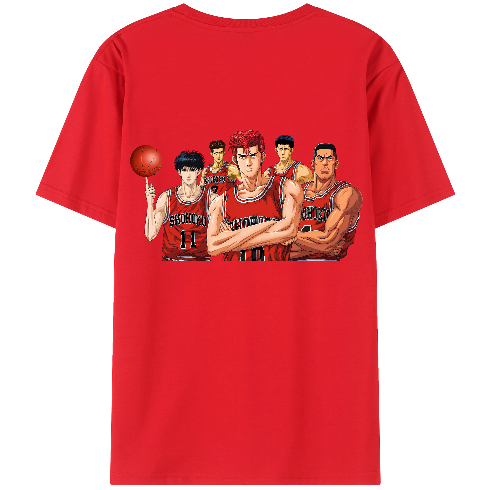 （画像用） SLAM DUNK／スラムダンク 綿100％ メンズ半袖Tシャツ（バックプリント） 通気性
