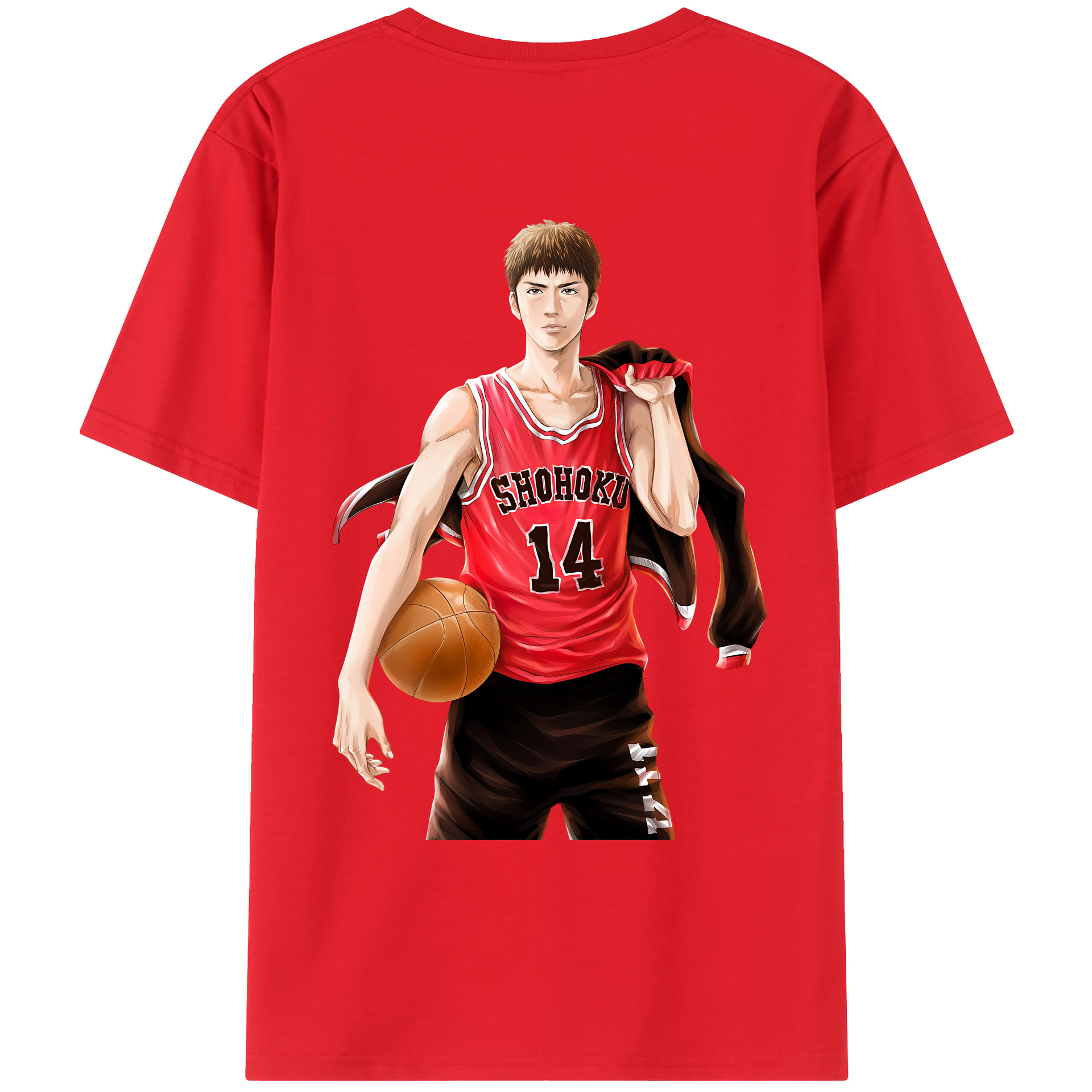 （画像用） SLAM DUNK／スラムダンク 綿100％ メンズ半袖Tシャツ（バックプリント） 通気性