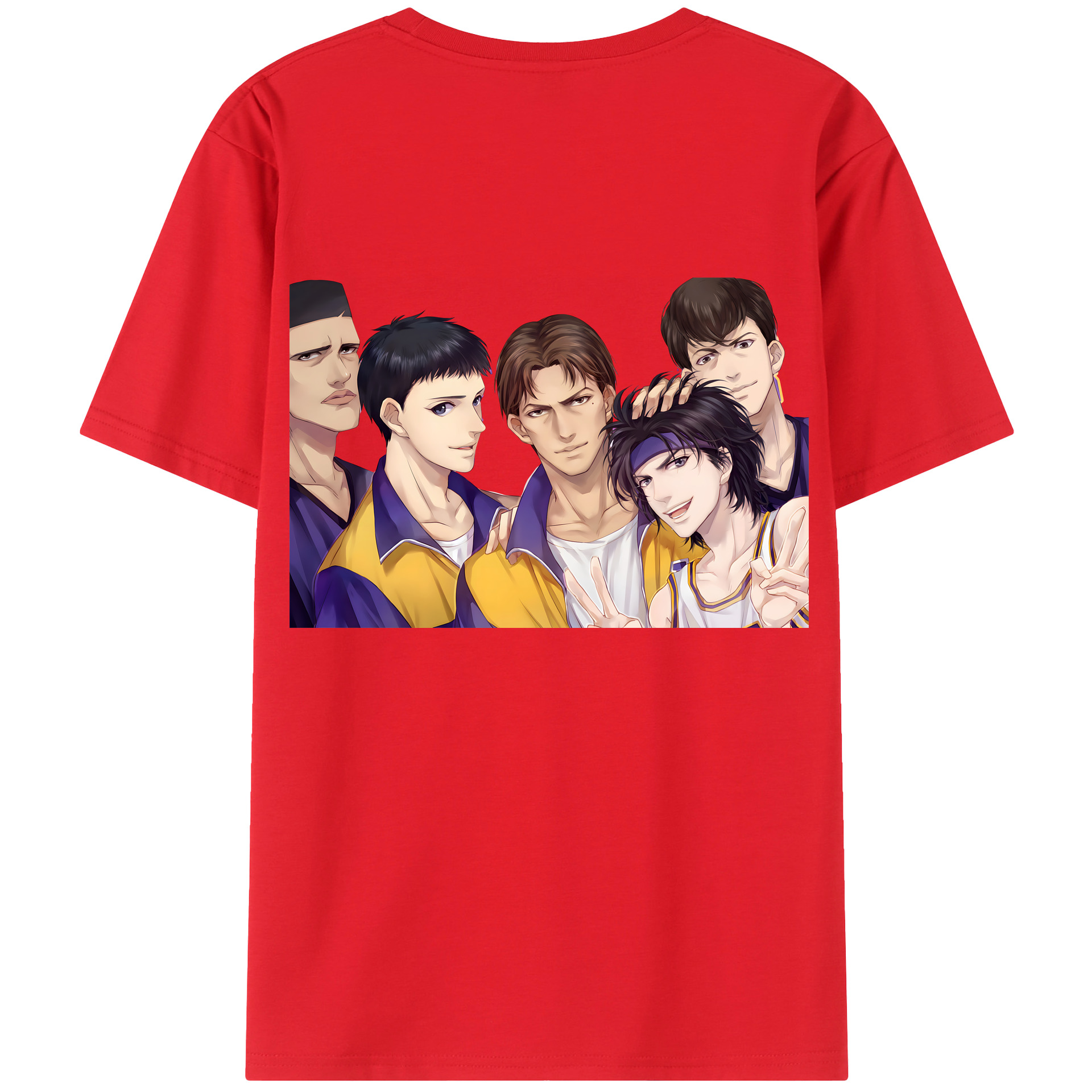 （画像用） SLAM DUNK／スラムダンク 綿100％ メンズ半袖Tシャツ（バックプリント） 通気性