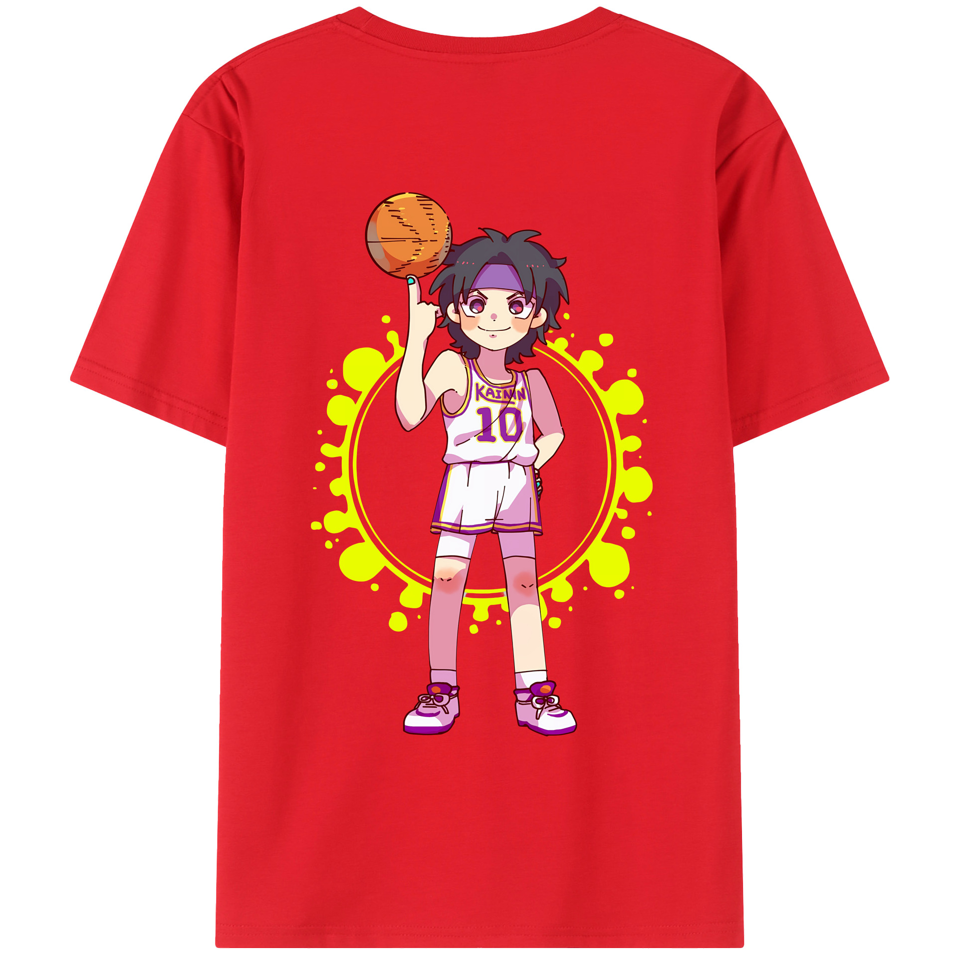 （画像用） SLAM DUNK／スラムダンク 綿100％ メンズ半袖Tシャツ（バックプリント） 通気性