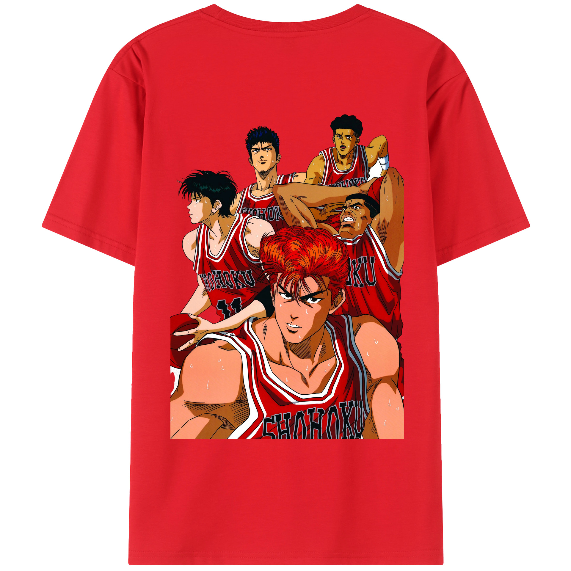 （画像用） SLAM DUNK／スラムダンク 綿100％ メンズ半袖Tシャツ（バックプリント） 通気性