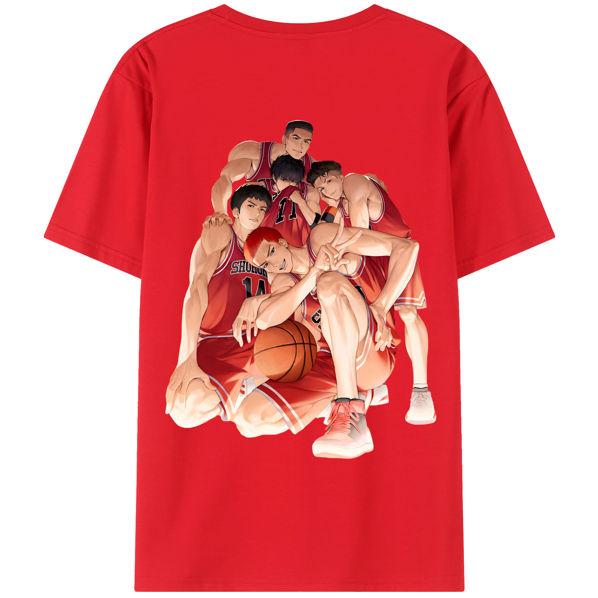 （画像用） SLAM DUNK／スラムダンク 綿100％ メンズ半袖Tシャツ（バックプリント） 通気性
