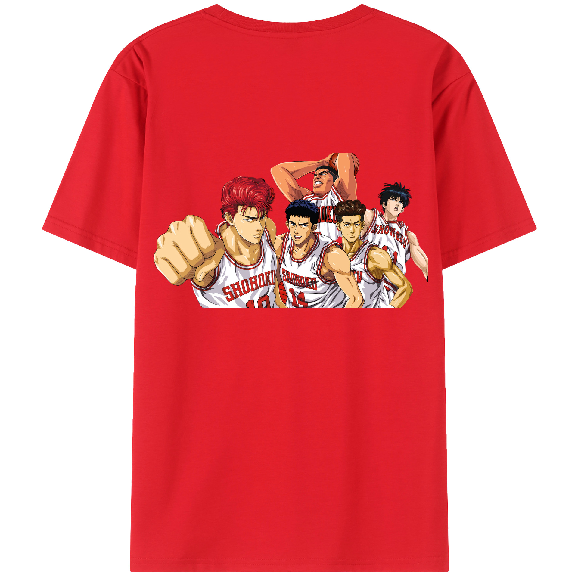 （画像用） SLAM DUNK／スラムダンク 綿100％ メンズ半袖Tシャツ（バックプリント） 通気性