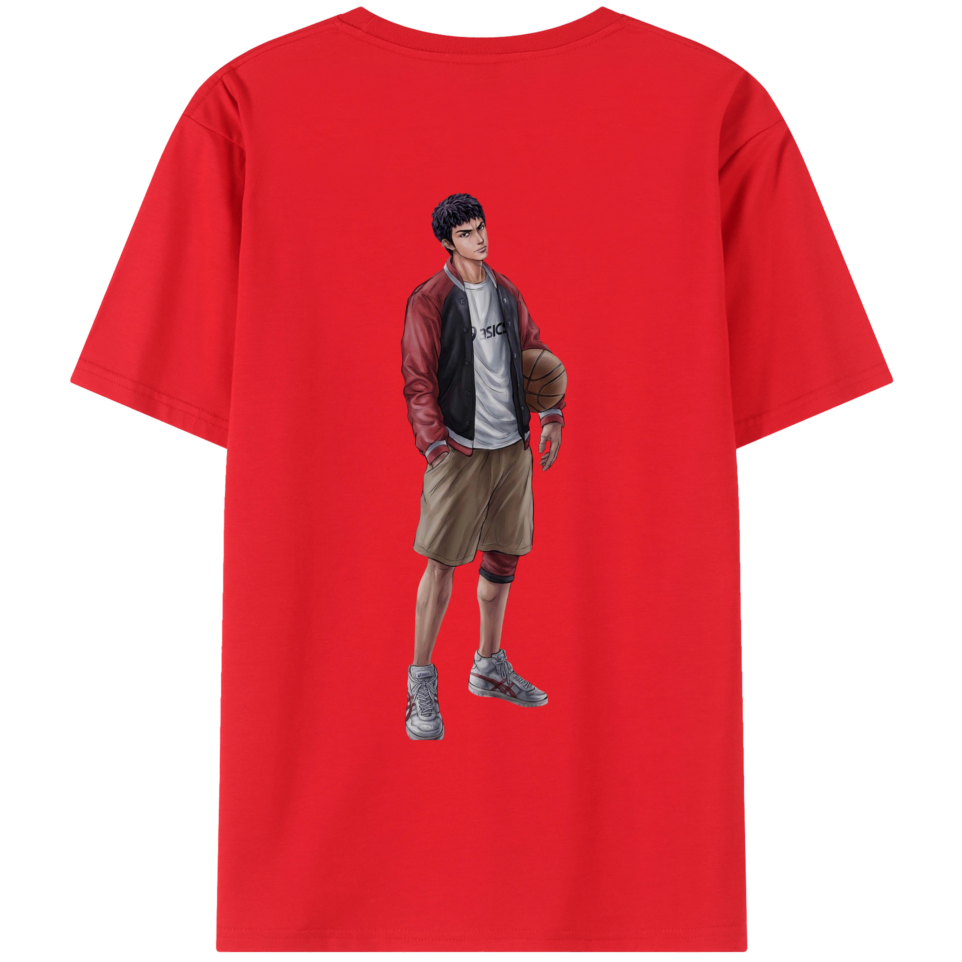 （画像用） SLAM DUNK／スラムダンク 綿100％ メンズ半袖Tシャツ（バックプリント） 通気性