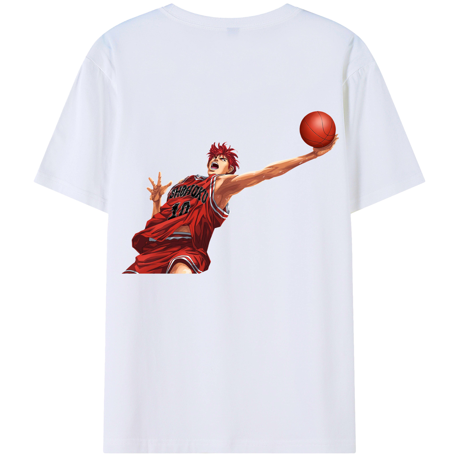 （画像用） SLAM DUNK／スラムダンク 綿100％ メンズ半袖Tシャツ（バックプリント） 通気性