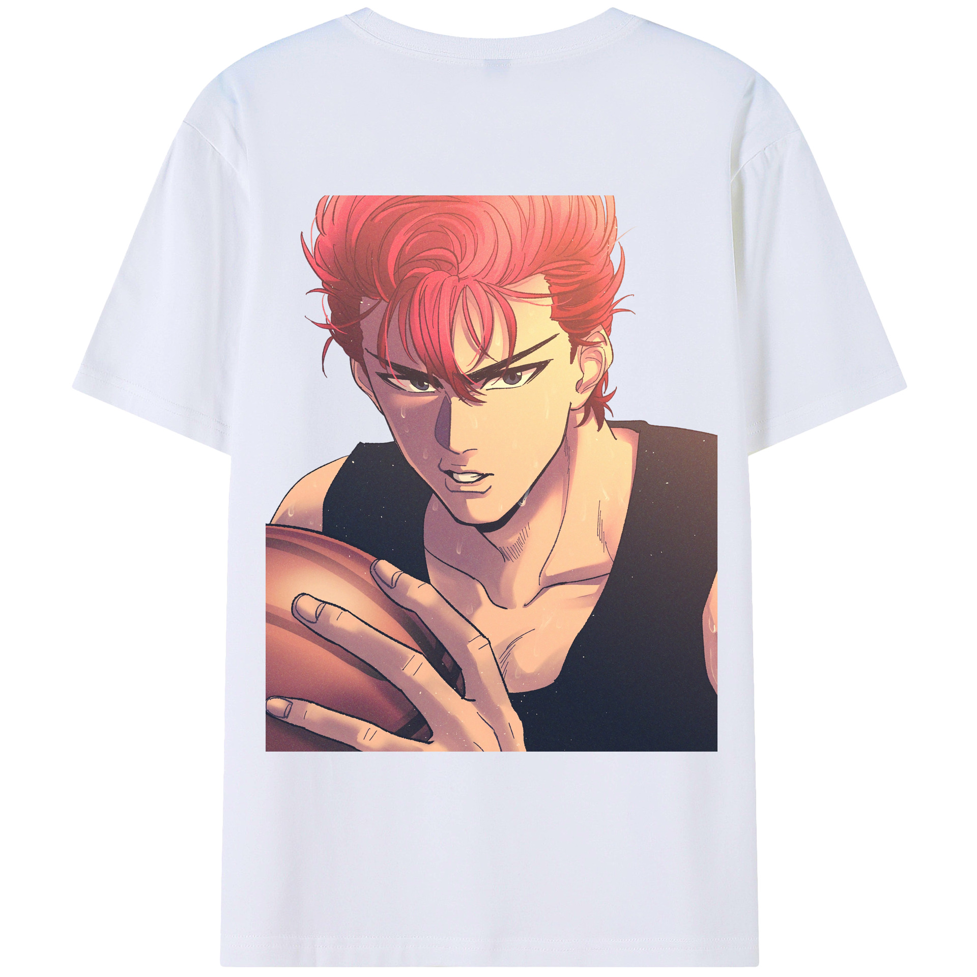 （画像用） SLAM DUNK／スラムダンク 綿100％ メンズ半袖Tシャツ（バックプリント） 通気性