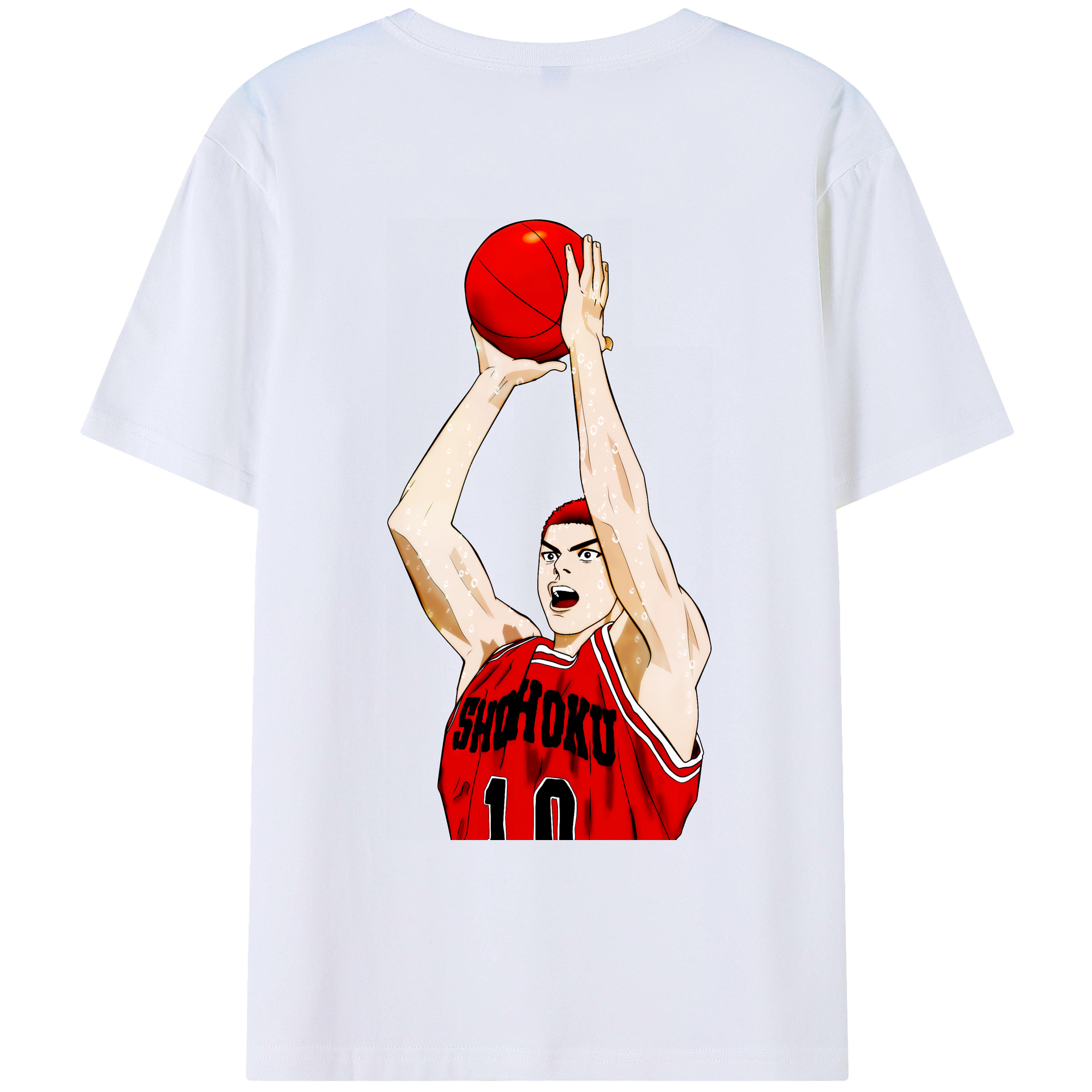 （画像用） SLAM DUNK／スラムダンク 綿100％ メンズ半袖Tシャツ（バックプリント） 通気性