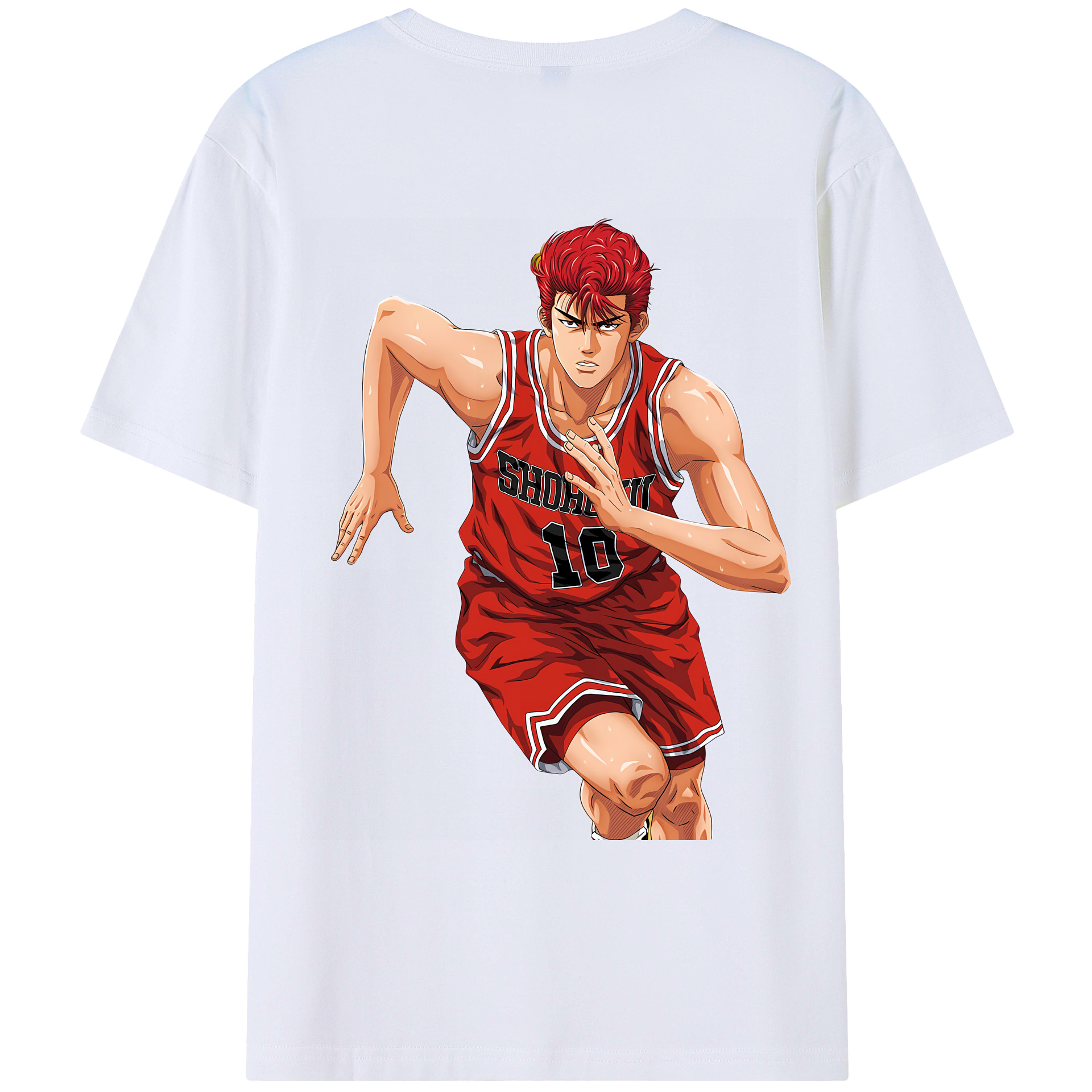 （画像用） SLAM DUNK／スラムダンク 綿100％ メンズ半袖Tシャツ（バックプリント） 通気性