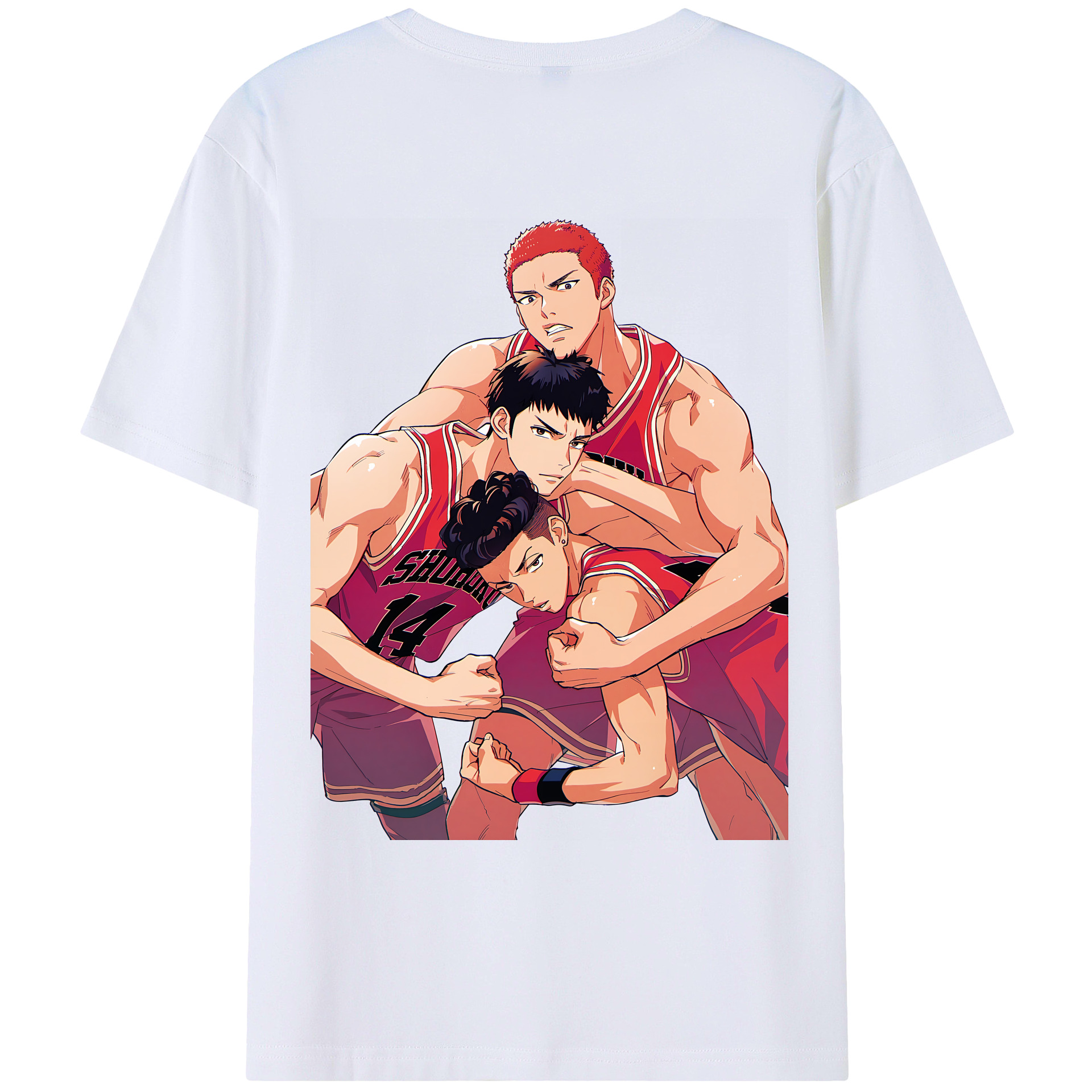 （画像用） SLAM DUNK／スラムダンク 綿100％ メンズ半袖Tシャツ（バックプリント） 通気性