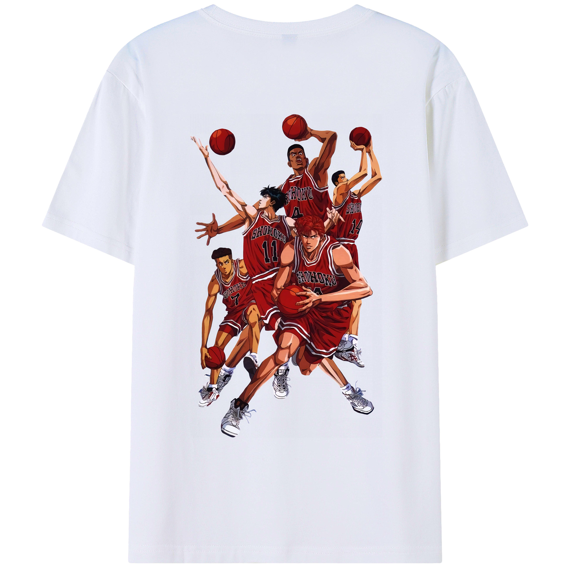 （画像用） SLAM DUNK／スラムダンク 綿100％ メンズ半袖Tシャツ（バックプリント） 通気性