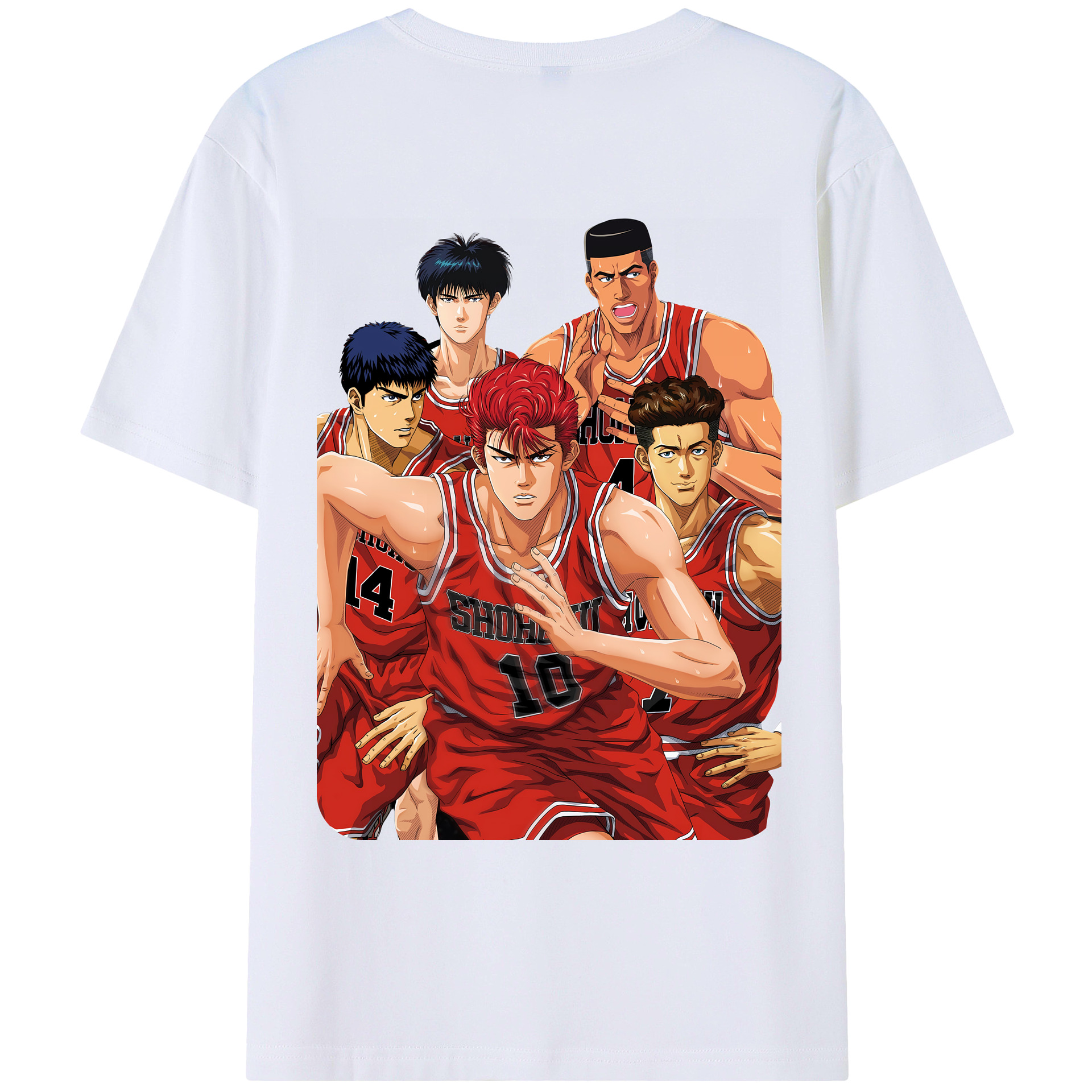 （画像用） SLAM DUNK／スラムダンク 綿100％ メンズ半袖Tシャツ（バックプリント） 通気性