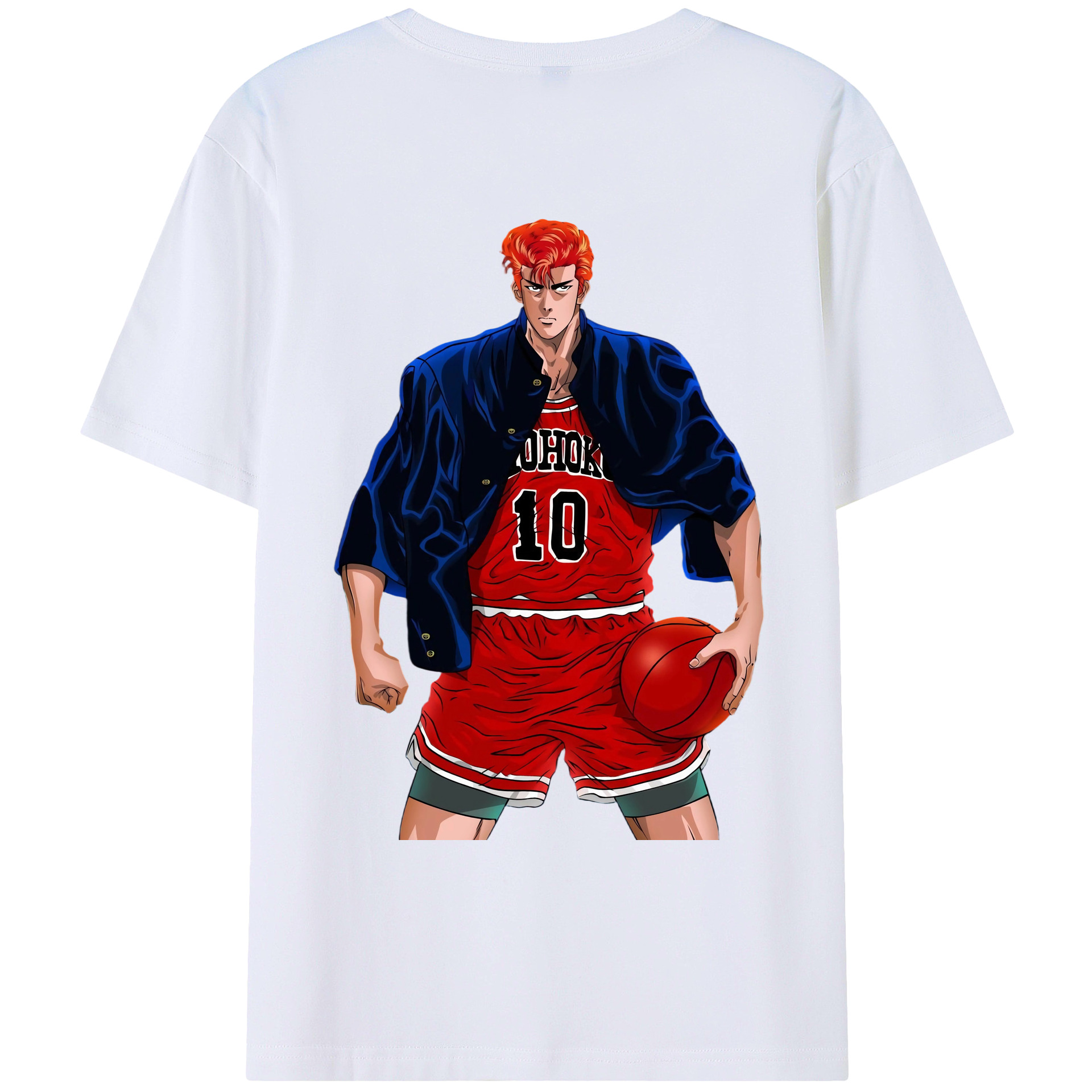 （画像用） SLAM DUNK／スラムダンク 綿100％ メンズ半袖Tシャツ（バックプリント） 通気性