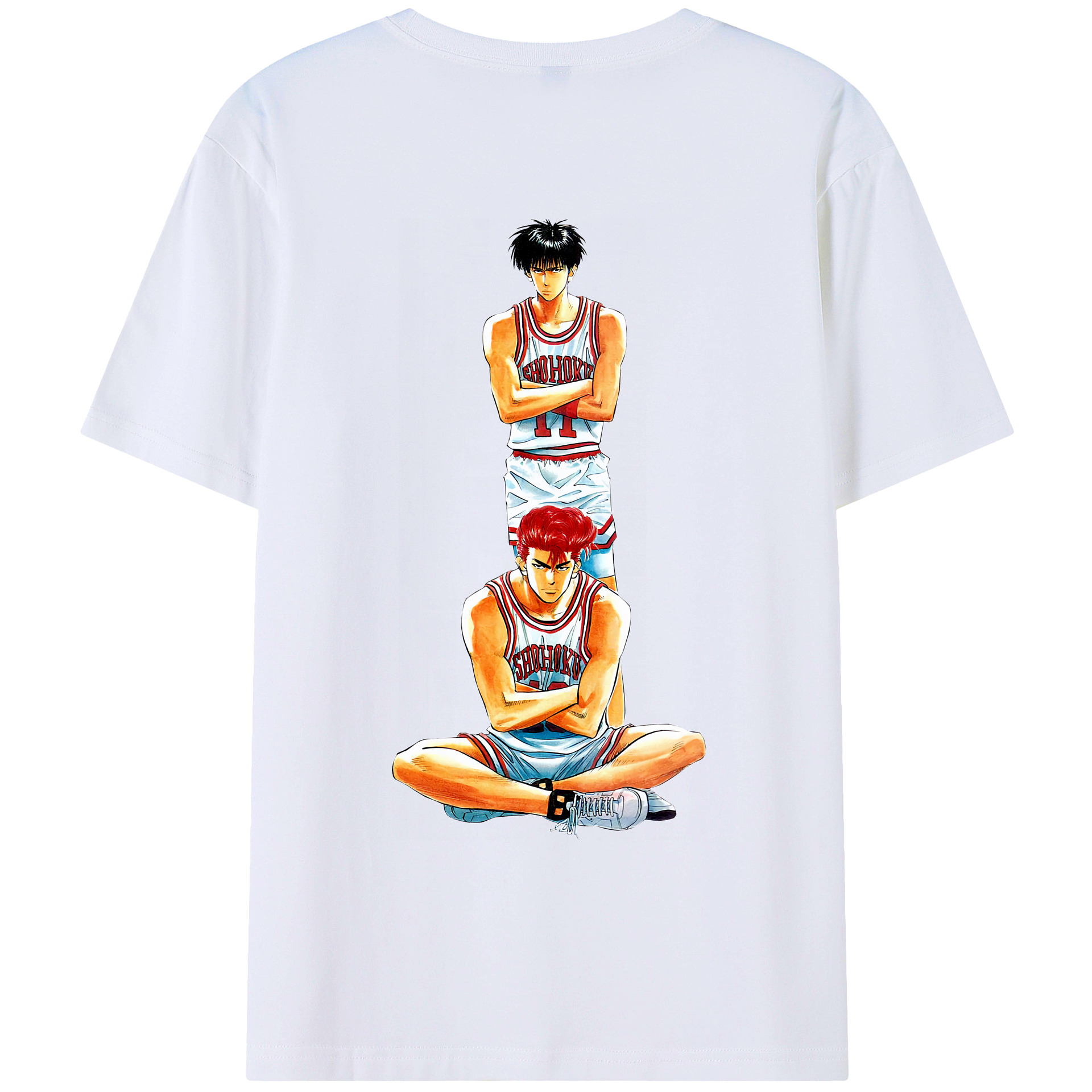 （画像用） SLAM DUNK／スラムダンク 綿100％ メンズ半袖Tシャツ（バックプリント） 通気性