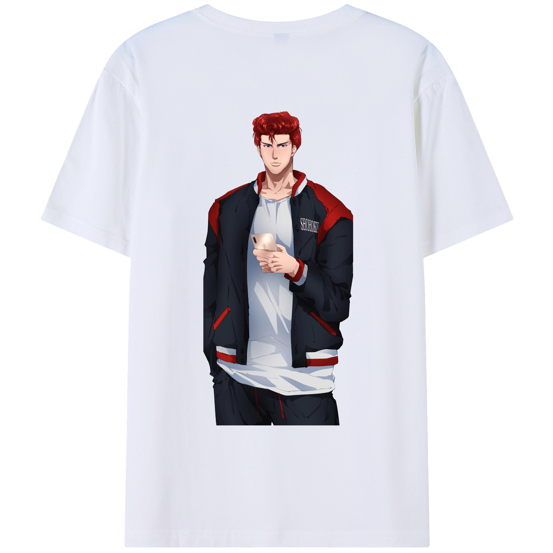 （画像用） SLAM DUNK／スラムダンク 綿100％ メンズ半袖Tシャツ（バックプリント） 通気性