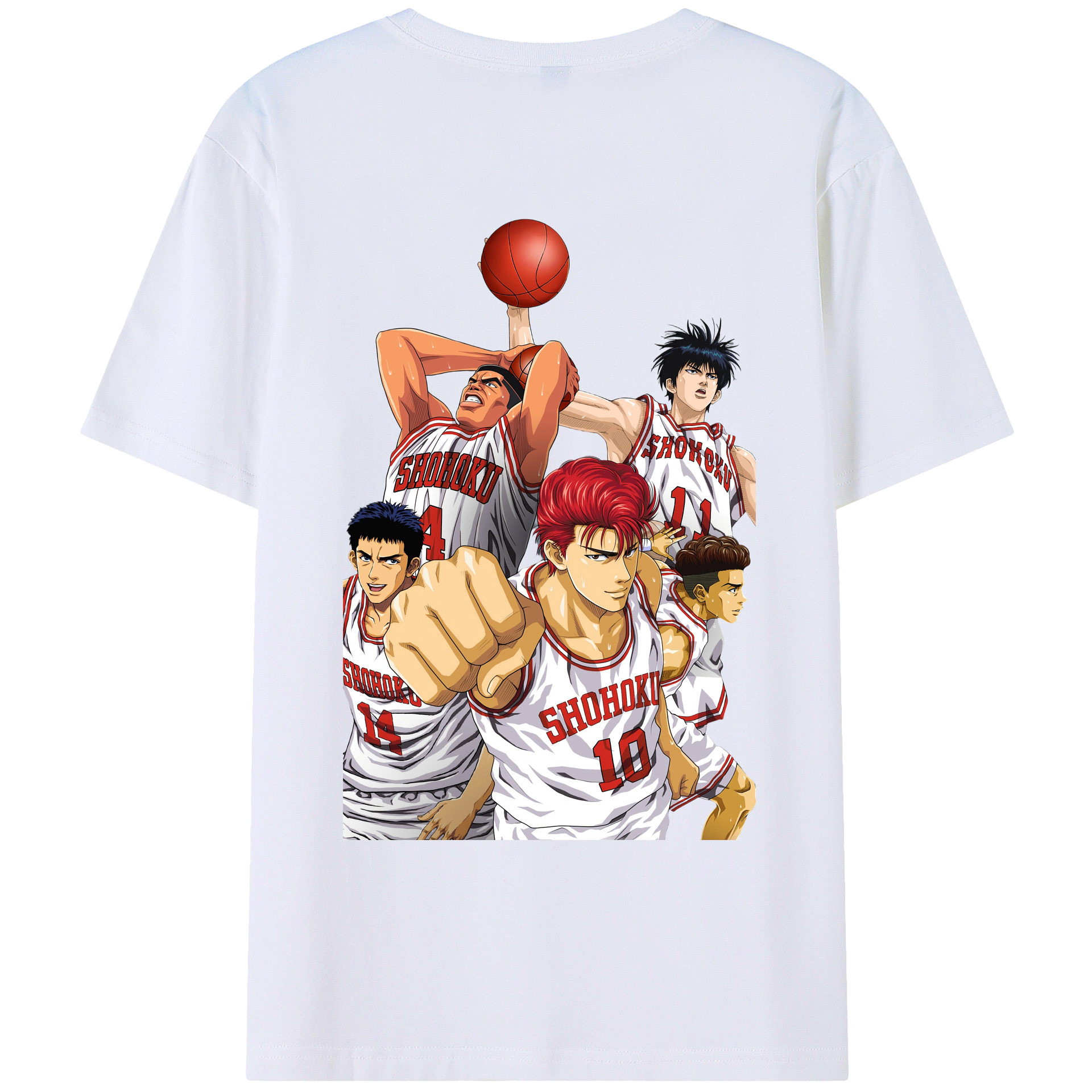 （画像用） SLAM DUNK／スラムダンク 綿100％ メンズ半袖Tシャツ（バックプリント） 通気性