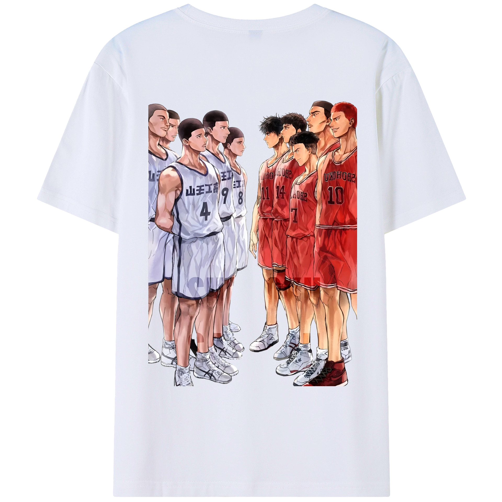 （画像用） SLAM DUNK／スラムダンク 綿100％ メンズ半袖Tシャツ（バックプリント） 通気性
