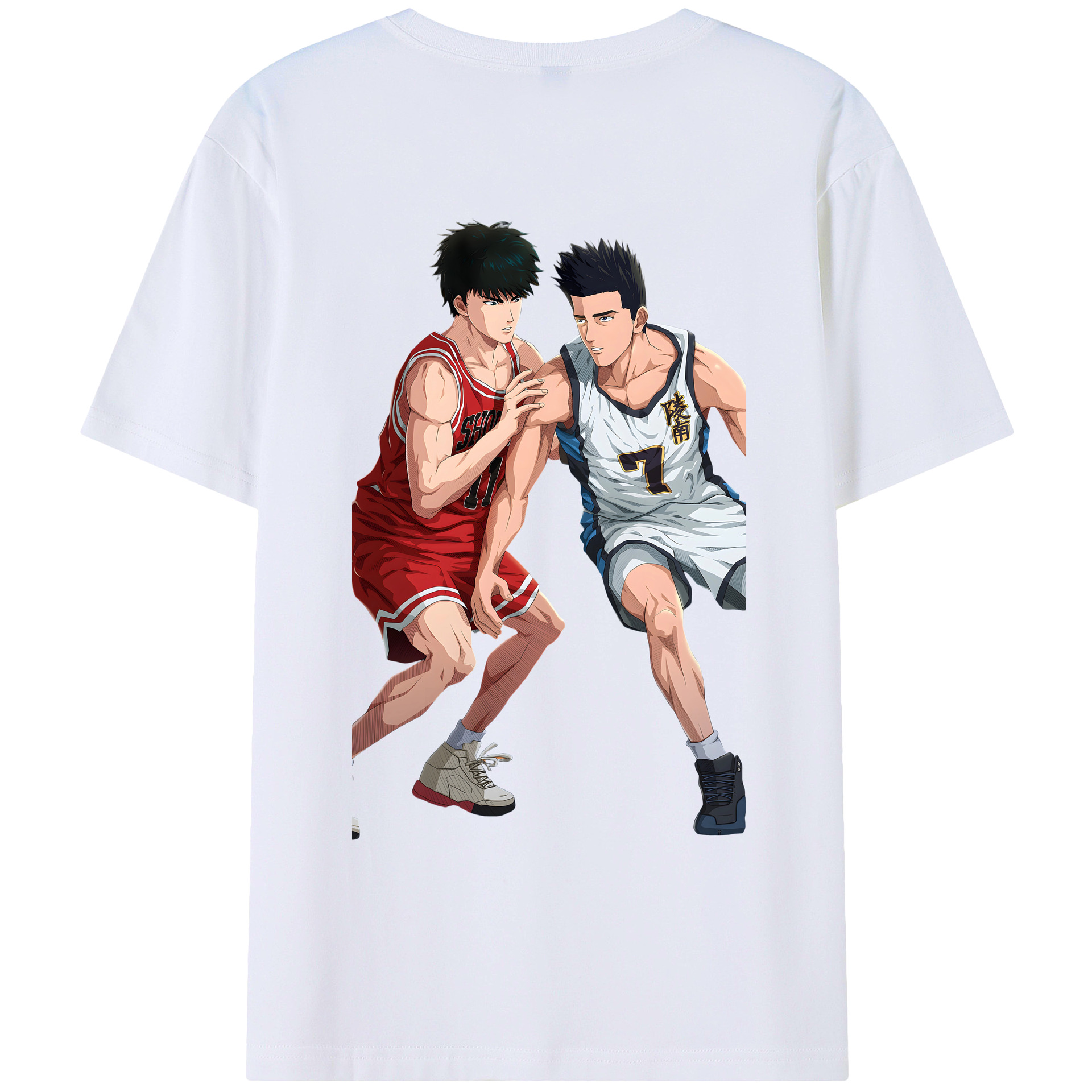 （画像用） SLAM DUNK／スラムダンク 綿100％ メンズ半袖Tシャツ（バックプリント） 通気性