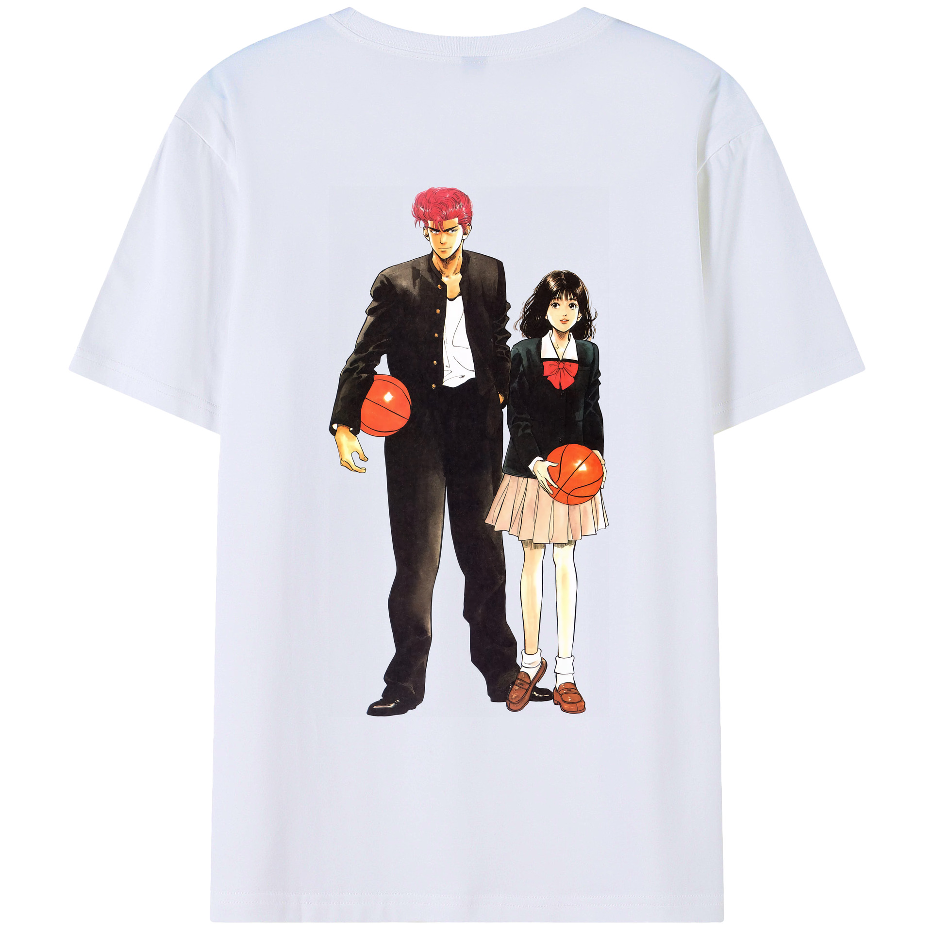 （画像用） SLAM DUNK／スラムダンク 綿100％ メンズ半袖Tシャツ（バックプリント） 通気性