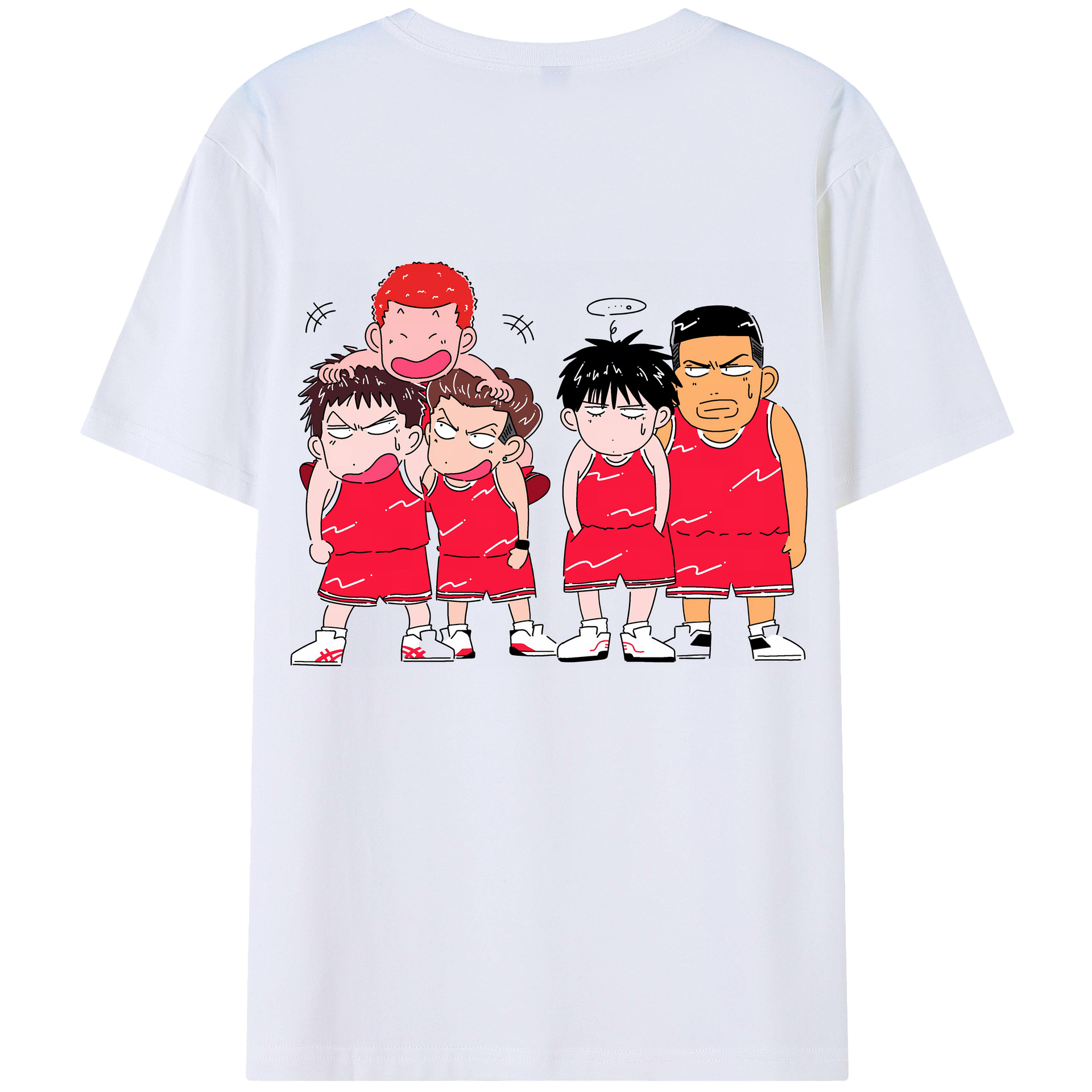 （画像用） SLAM DUNK／スラムダンク 綿100％ メンズ半袖Tシャツ（バックプリント） 通気性