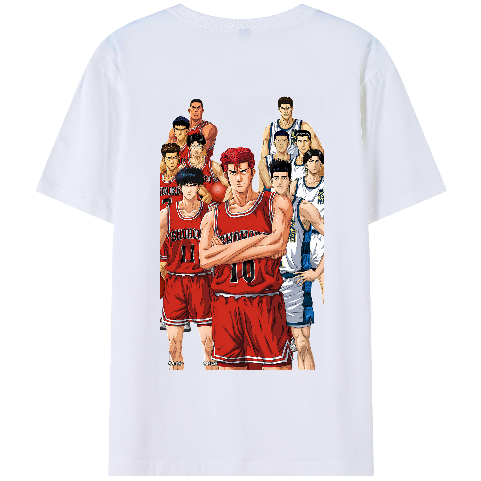 （画像用） SLAM DUNK／スラムダンク 綿100％ メンズ半袖Tシャツ（バックプリント） 通気性